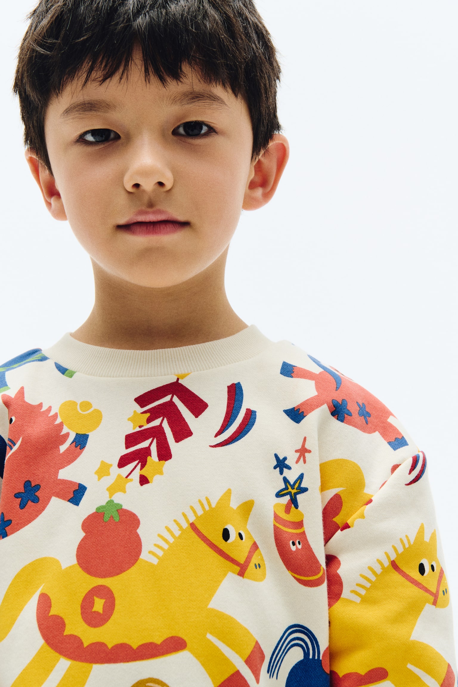 Printed sweatshirt - White/Horses - 5