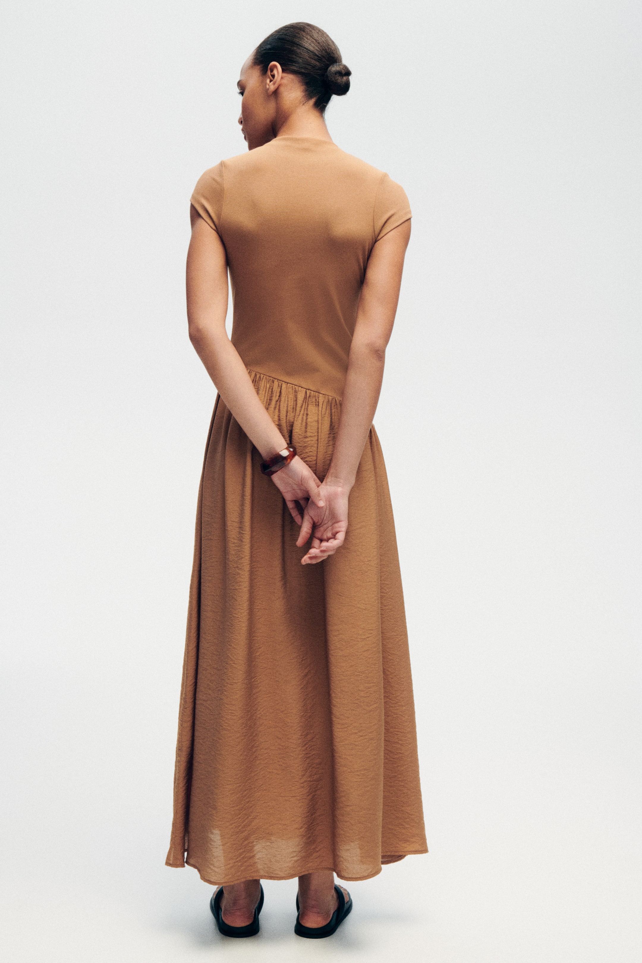Asymmetric Dual-Fabric Dress