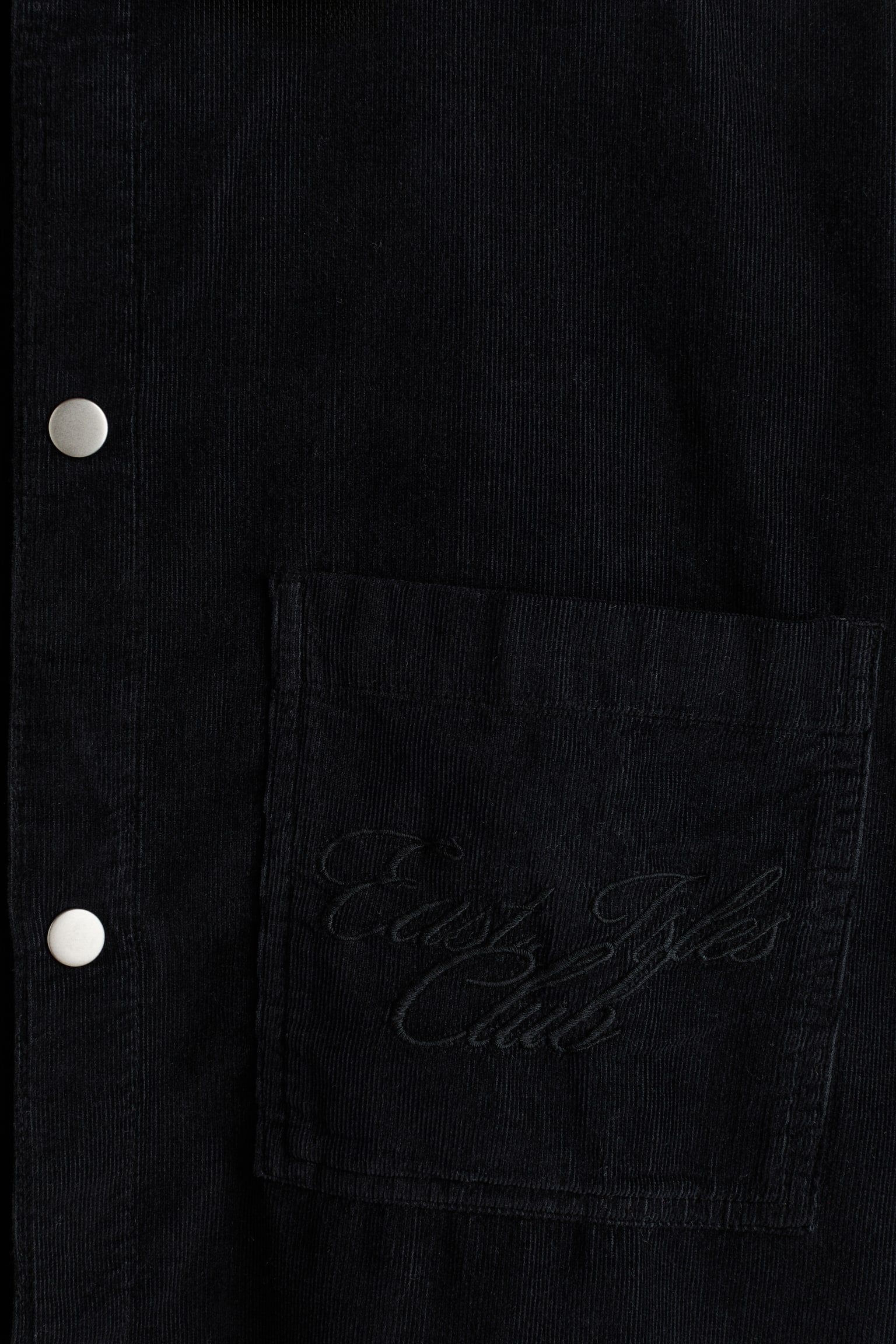 Мужская рубашка H&M Relaxed-Fit Corduroy, цвет: Чёрный — фото 6