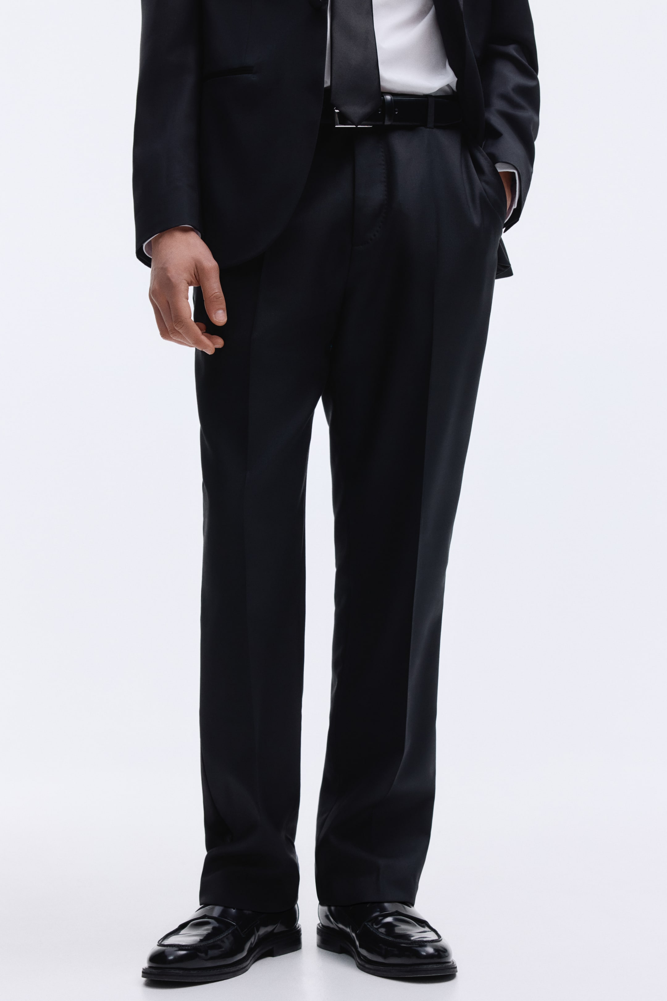 Regular-Fit Wool-Blend Tuxedo Pants