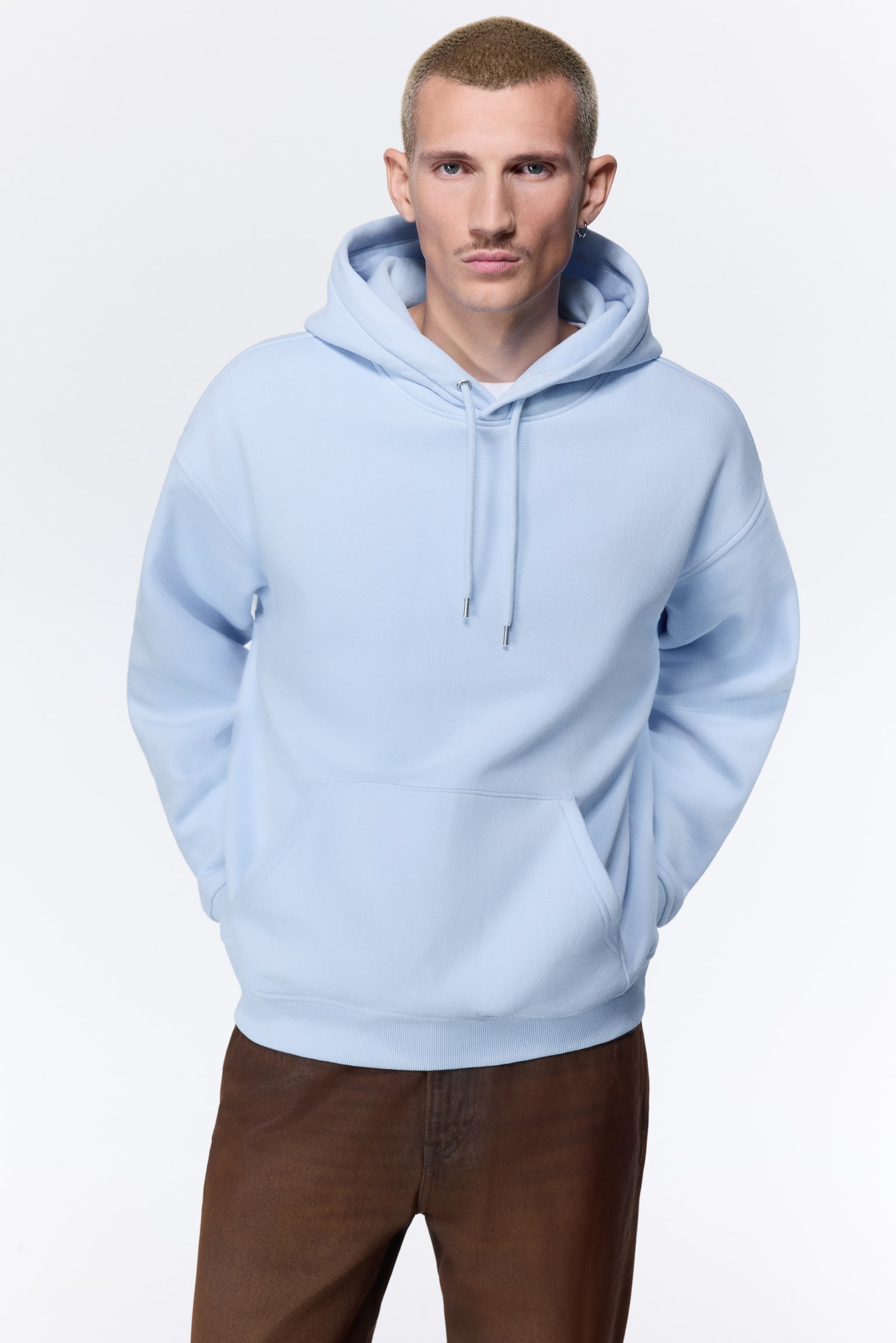 קפוצ'ון Loose Fit - תכלת/אפור בהיר מלאנז‘/שחור/שזיף/תכלת/כחול נייבי/אפור כהה/ירוק יער כהה/ירוק-כחול כהה/אדום - 5