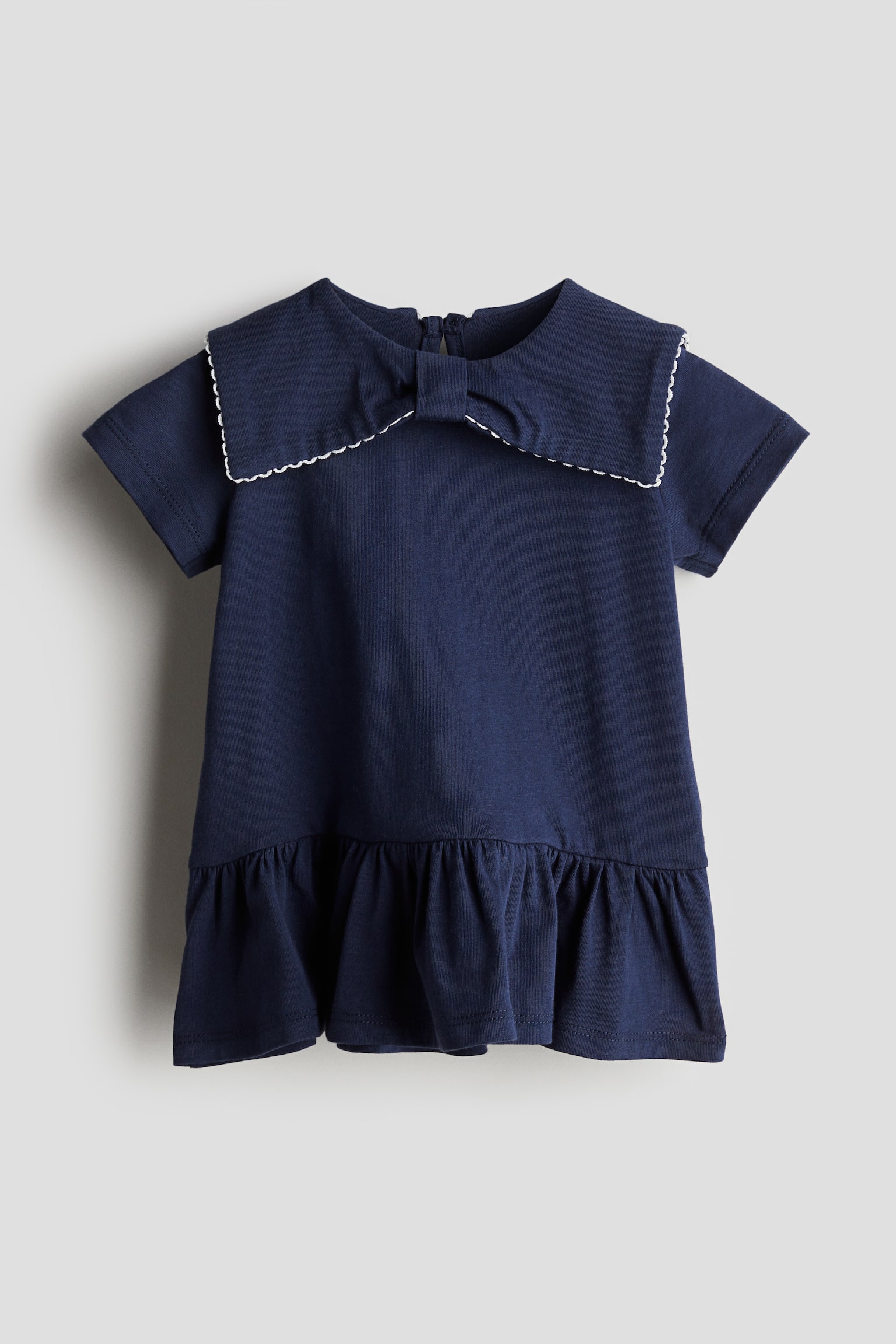 Cotton jersey sailor dress - Navy blue - 1