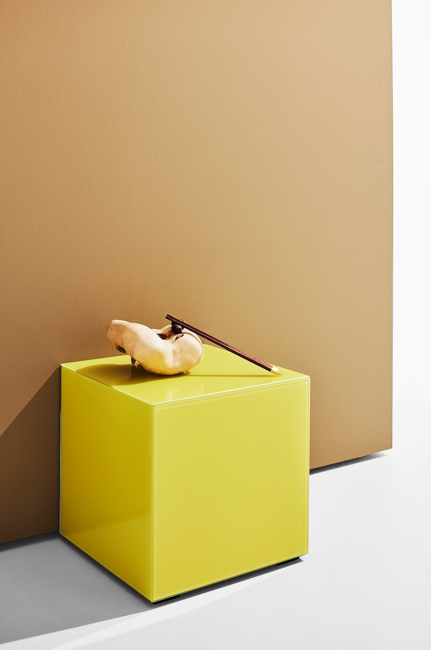 Pop Cube In Coloured Glass - Yellow/Beige/Lilac/Black/Pea Green/Red