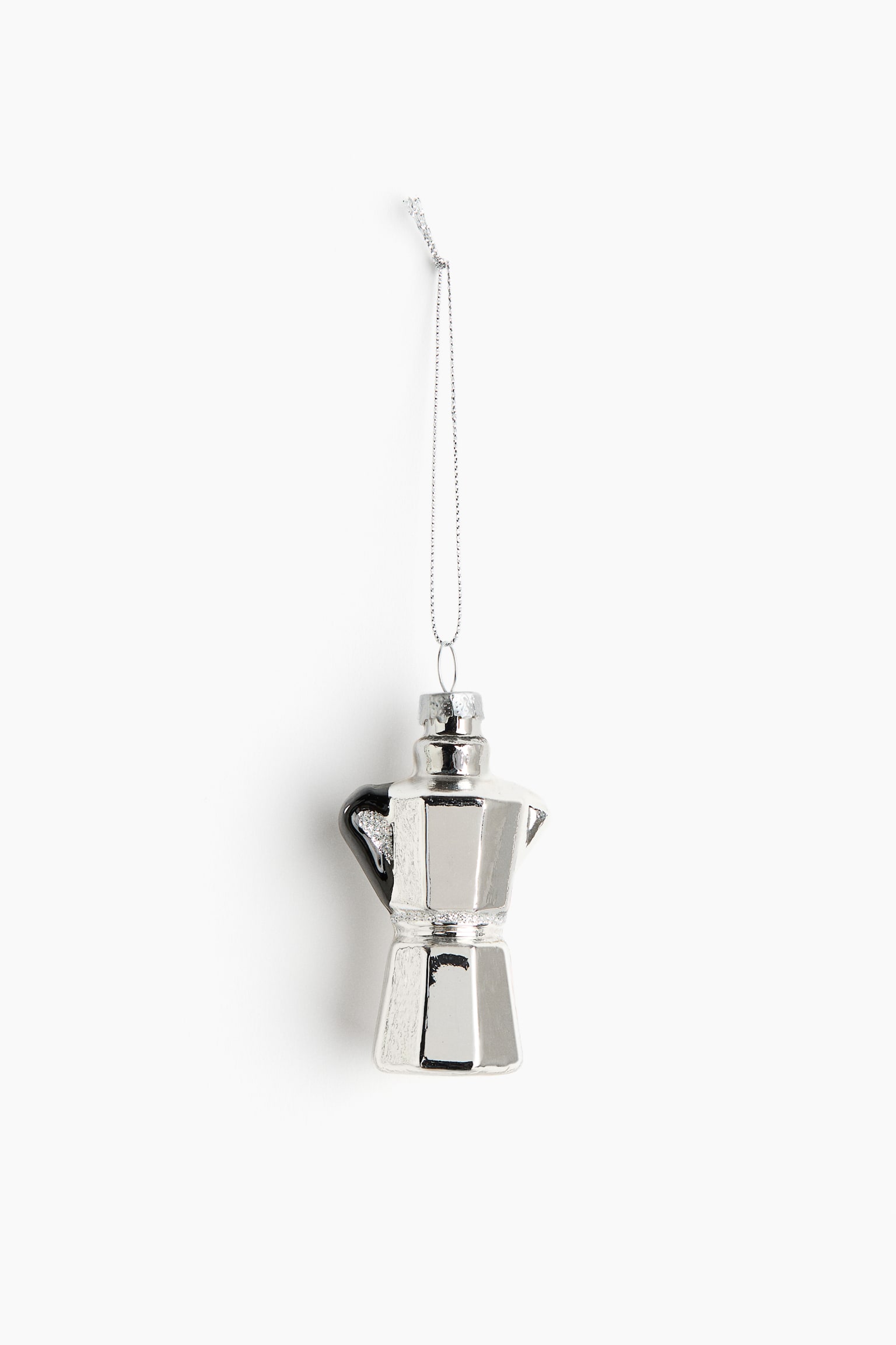 Glass Christmas Ornament - Silver-colored/moka pot/Dark beige/croissant/Dark beige/house/Silver-colored/caviar tin/Red/Hot Cocoa/Silver-colored/coffee cup/Gold-colored/skis/White/skate/White/mitten/Gold-colored/boots/Gold-colored/pompom hat/Gold-colored/cable car