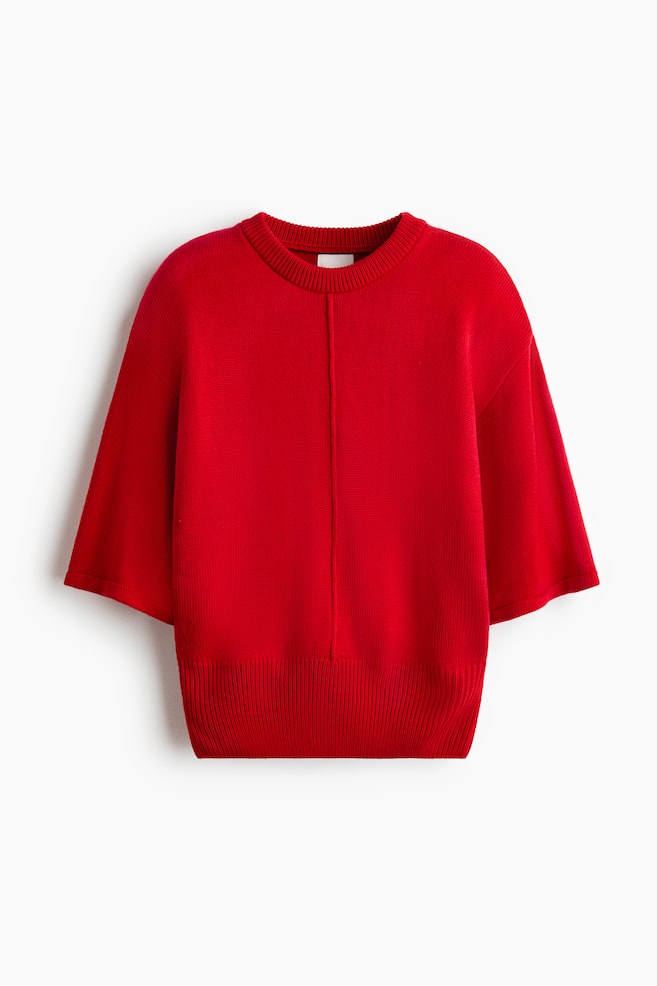 Knit Top - Red/Black/Cream - 1