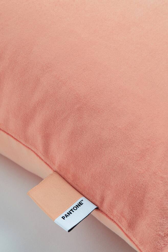 Cotton velvet cushion cover - Light orange/Bright red/Turquoise/Light green/dc - 4