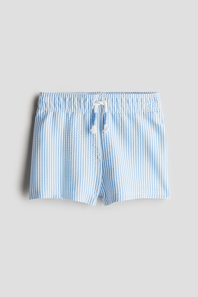 Patterned swim shorts - Light blue/Striped/Dark turquoise/Striped - 1