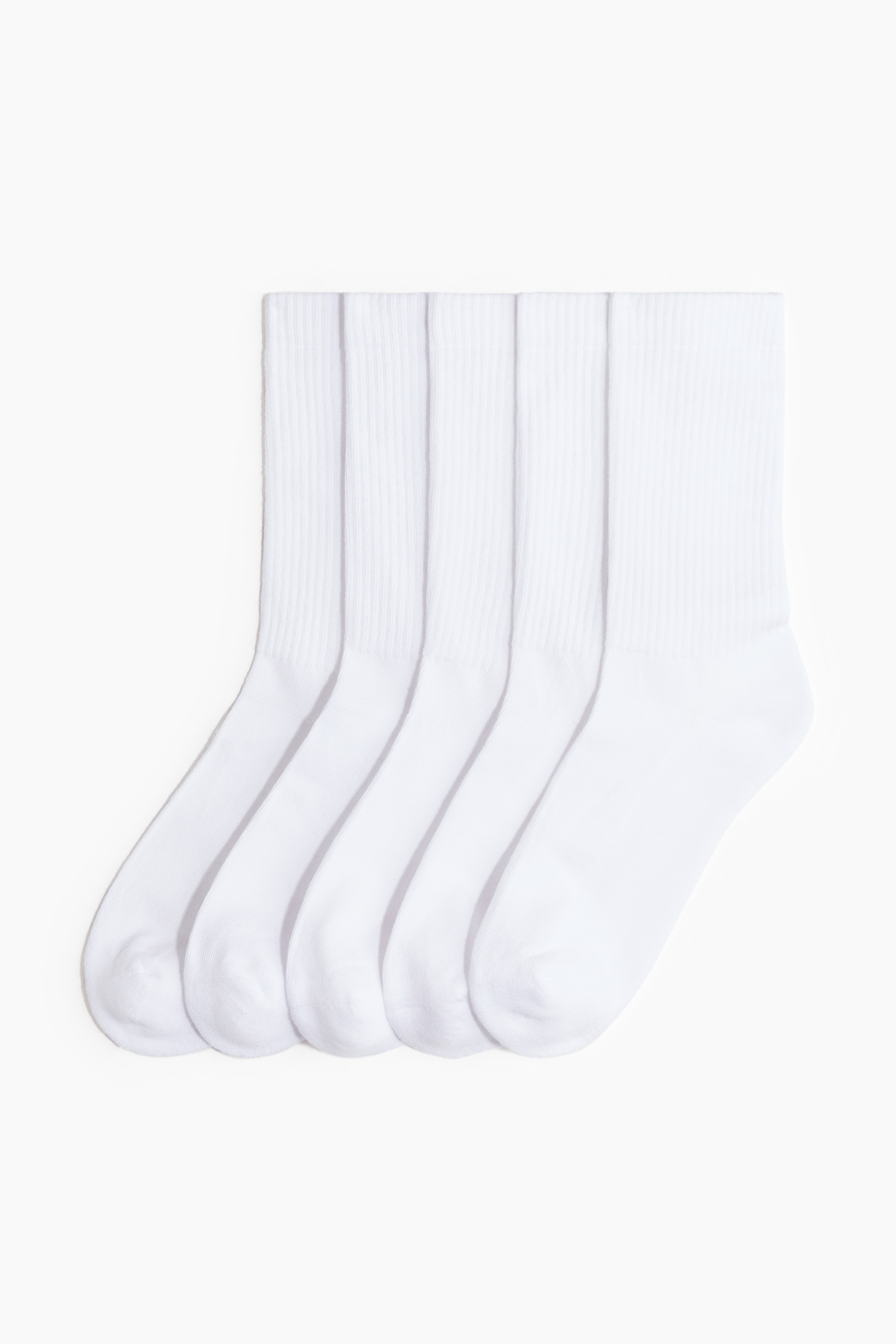 H & M - 5er-Pack Socken mit Lycra - Weiß - Herren