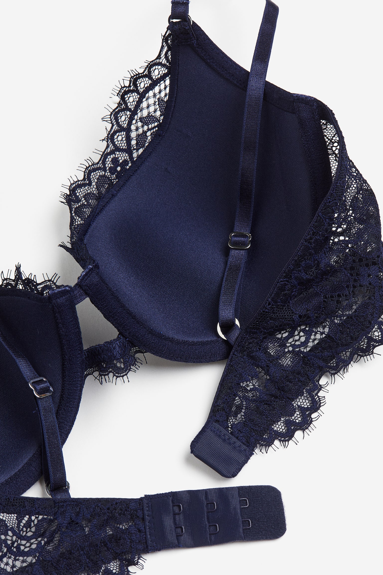 Áo ngực ren có gọng và đệm - Màu xanh tím than - 2