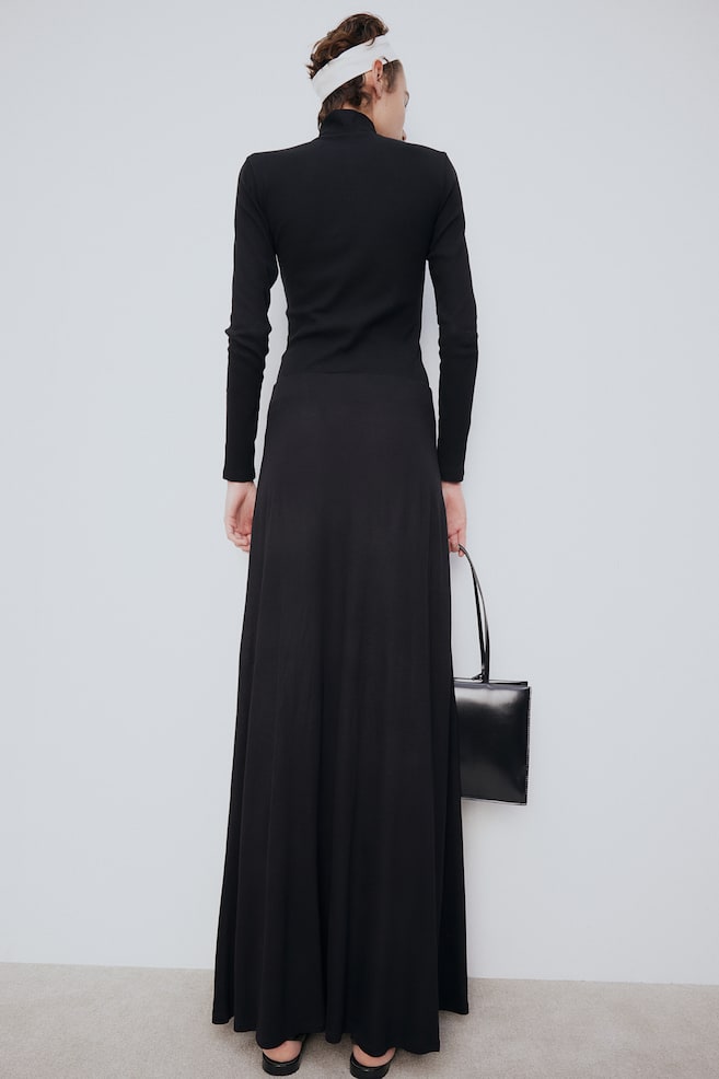 Jersey maxi skirt - Black - 5