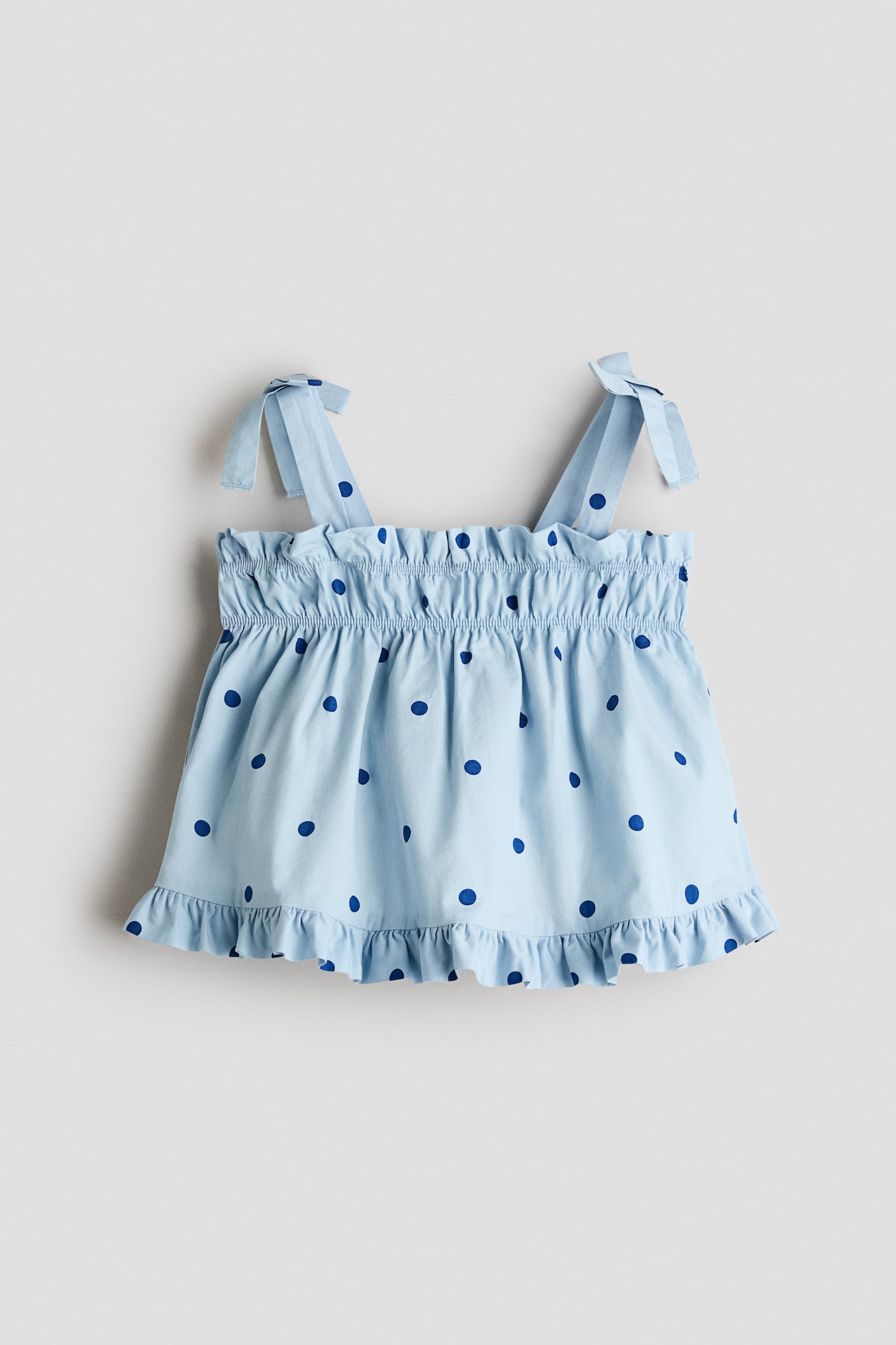 Smock-detail cotton top