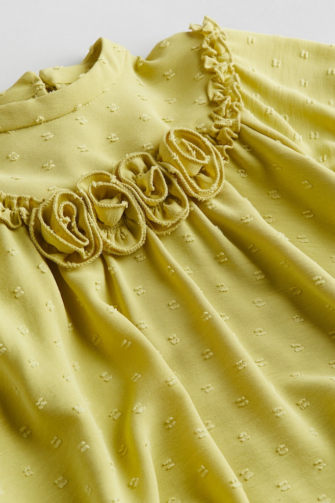 Plumeti dress with ruffles - Dusty yellow - 3