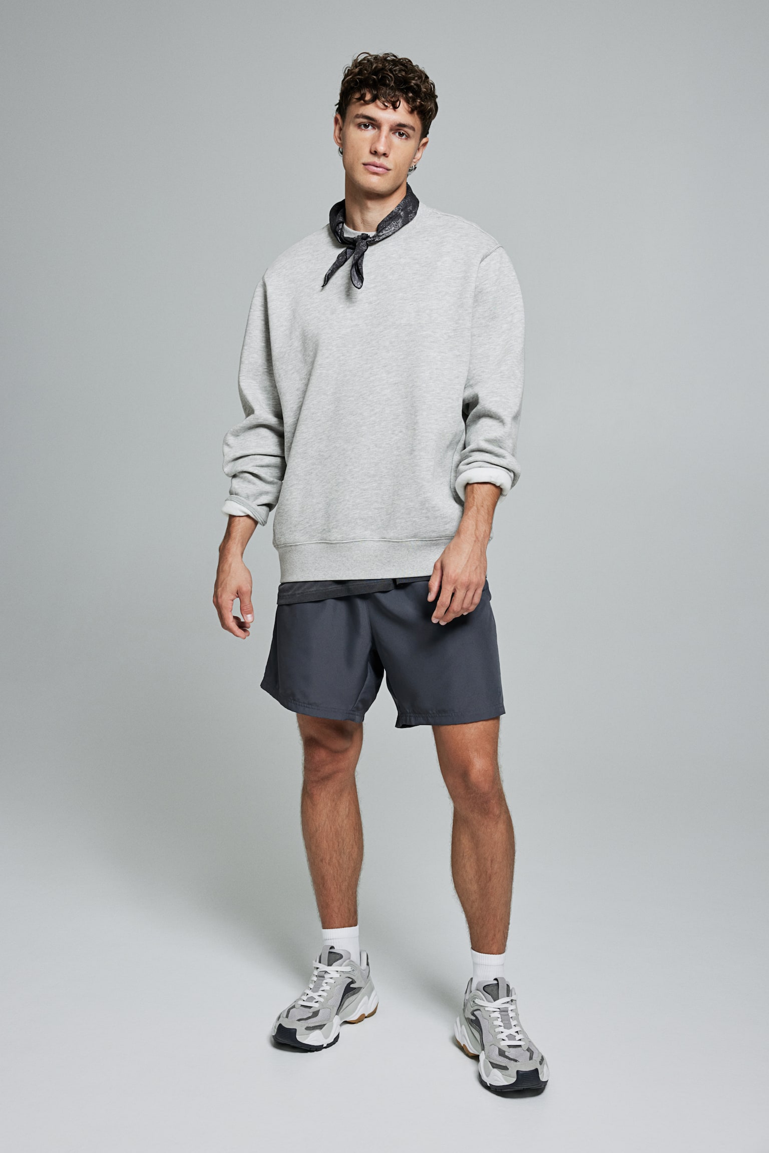 Sports sweatshirt in DryMove™ - Light grey marl/Black - 6