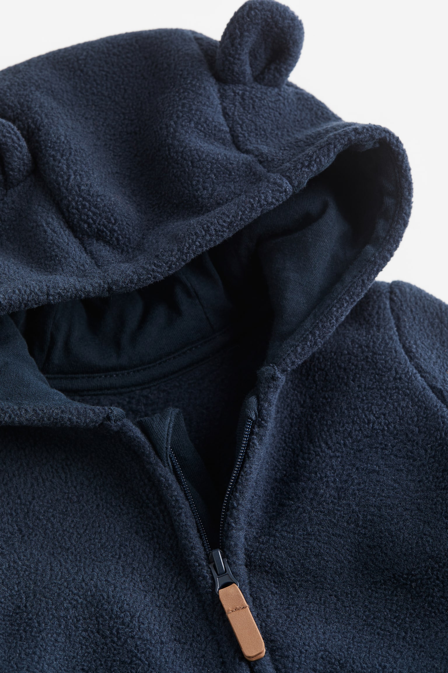 Hooded fleece all-in-one suit - Dark blue/Dark grey - 3