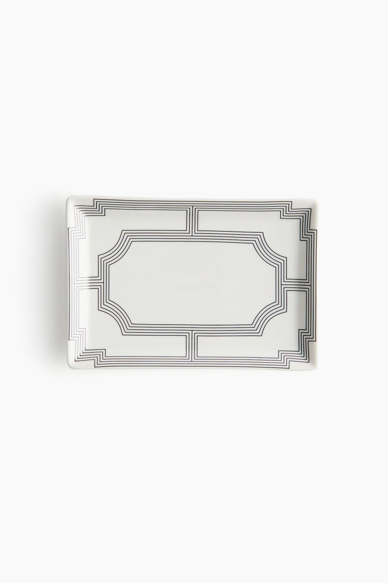 Small stoneware tray - White/Patterned - 1