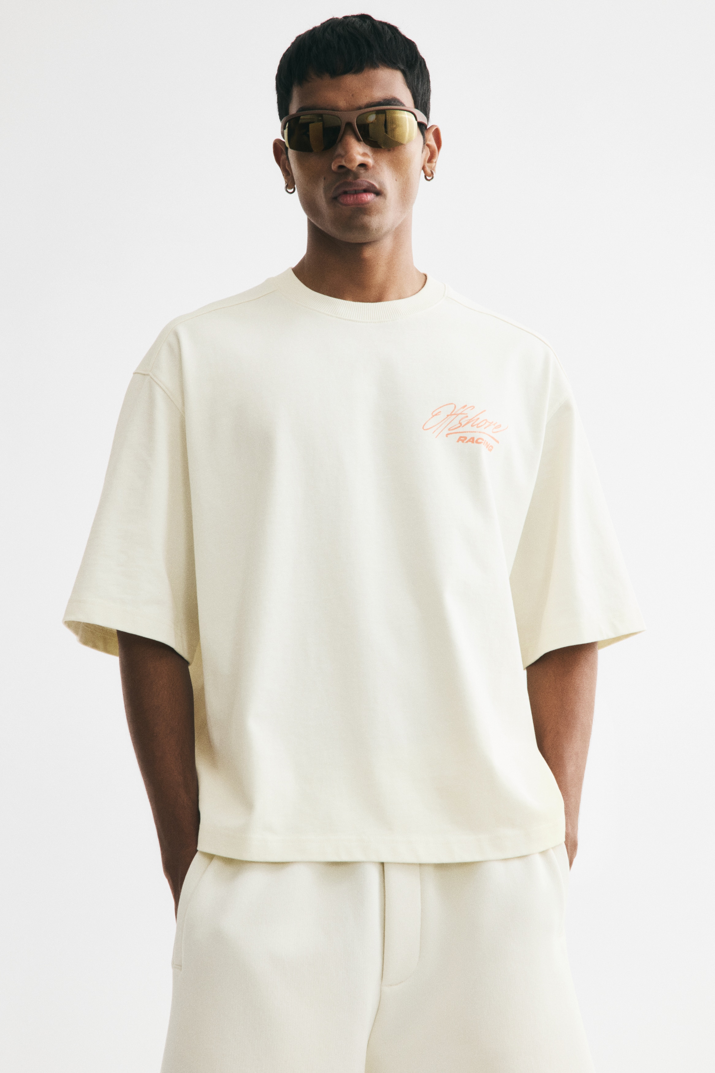 Majica četvrtastog kroja Oversized Fit - Krem/Off Shore Racing/Ružičasta/Off Shore Racing/Ružičasta