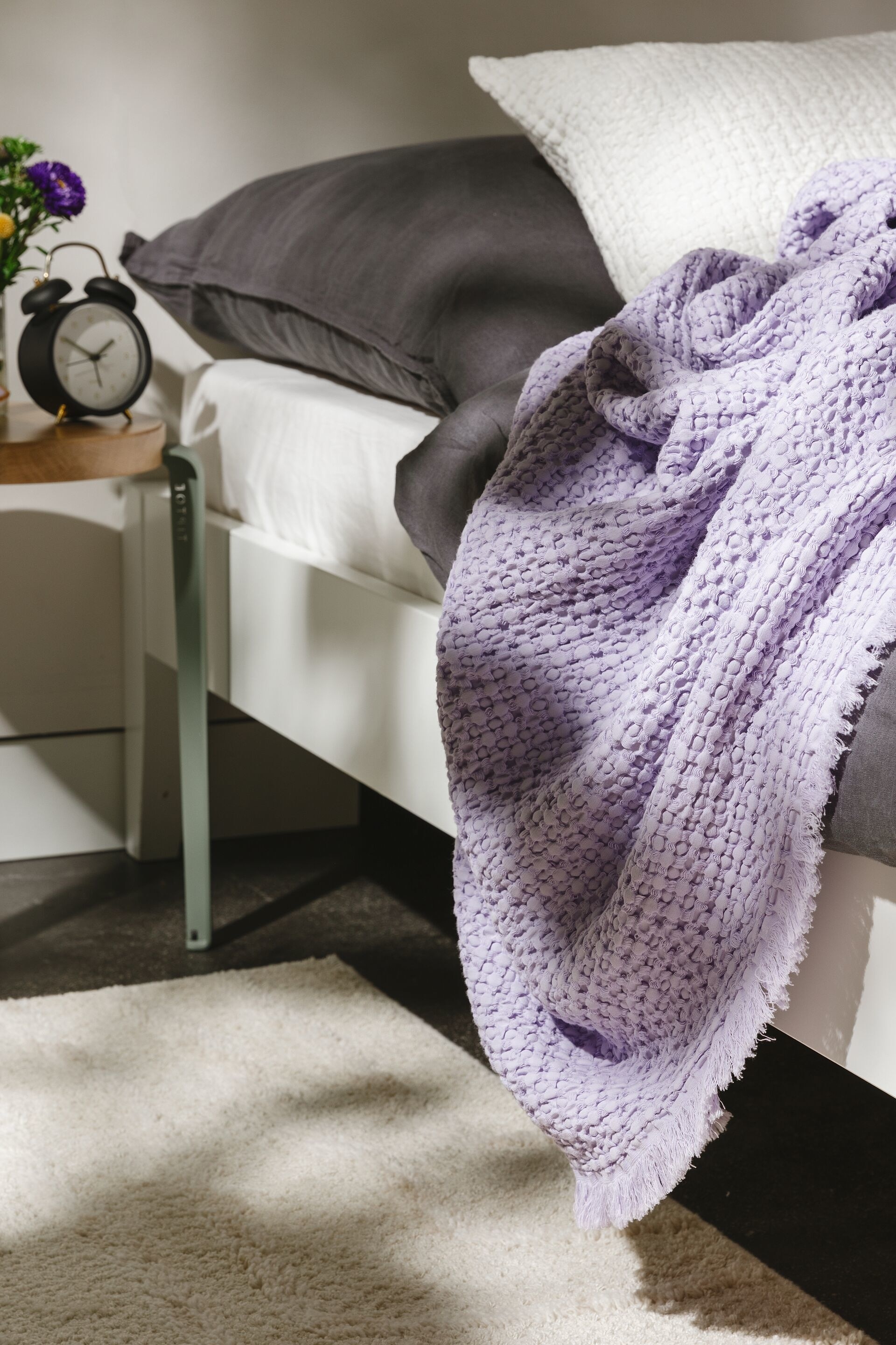 Plaid In Cotone Cloe - Viola/Azzuro/Blu/grigio/Beige/Turchese/Crema