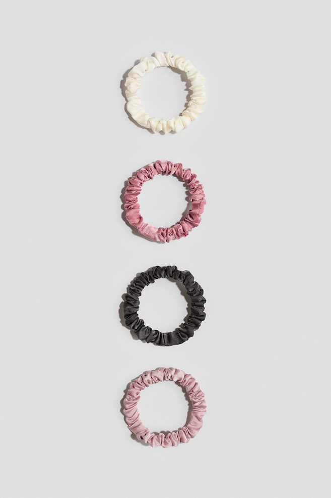Lot de 4 chouchous - Rose ancien/gris foncé - 1
