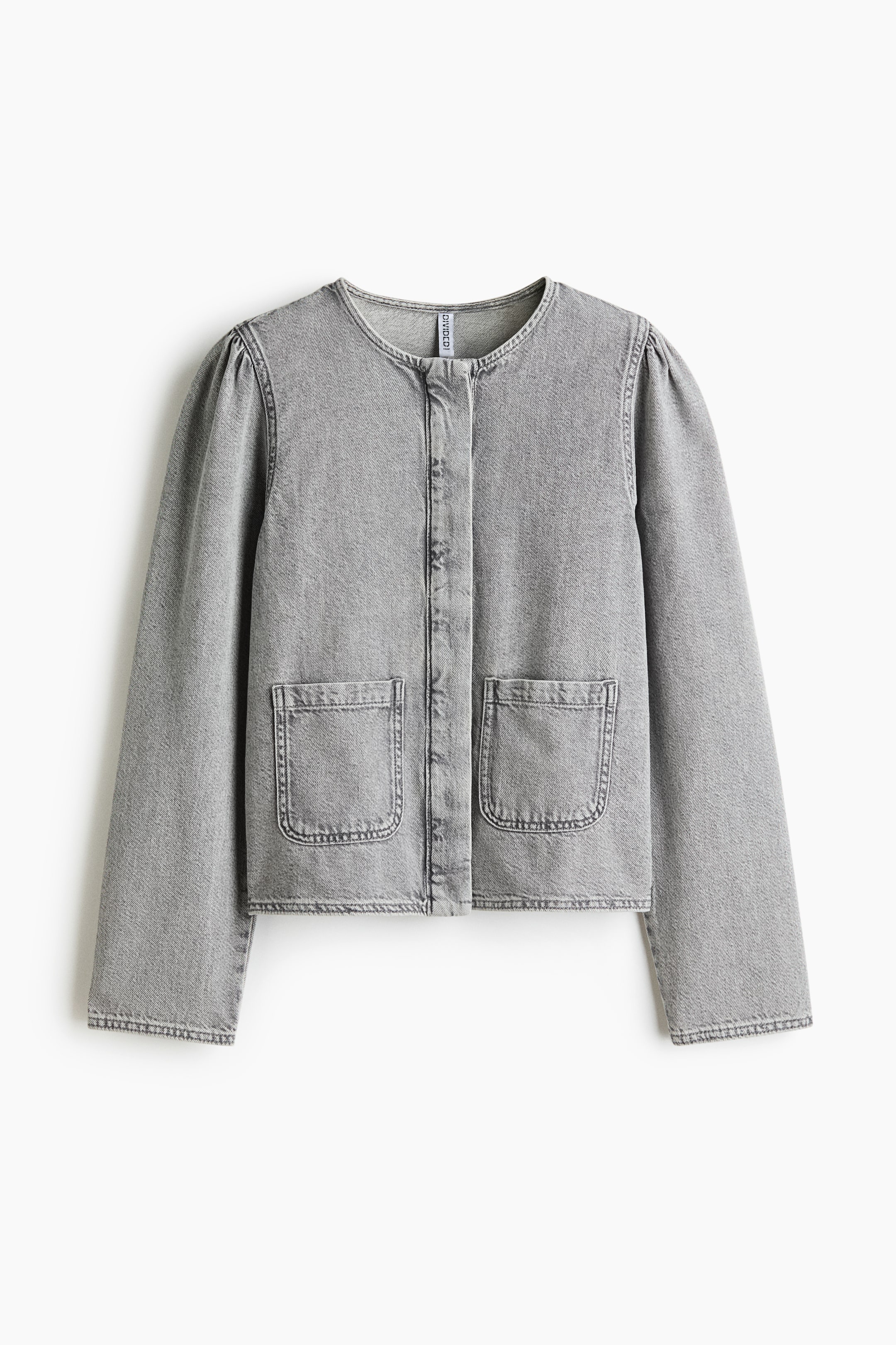Puff-Sleeved Denim Jacket
