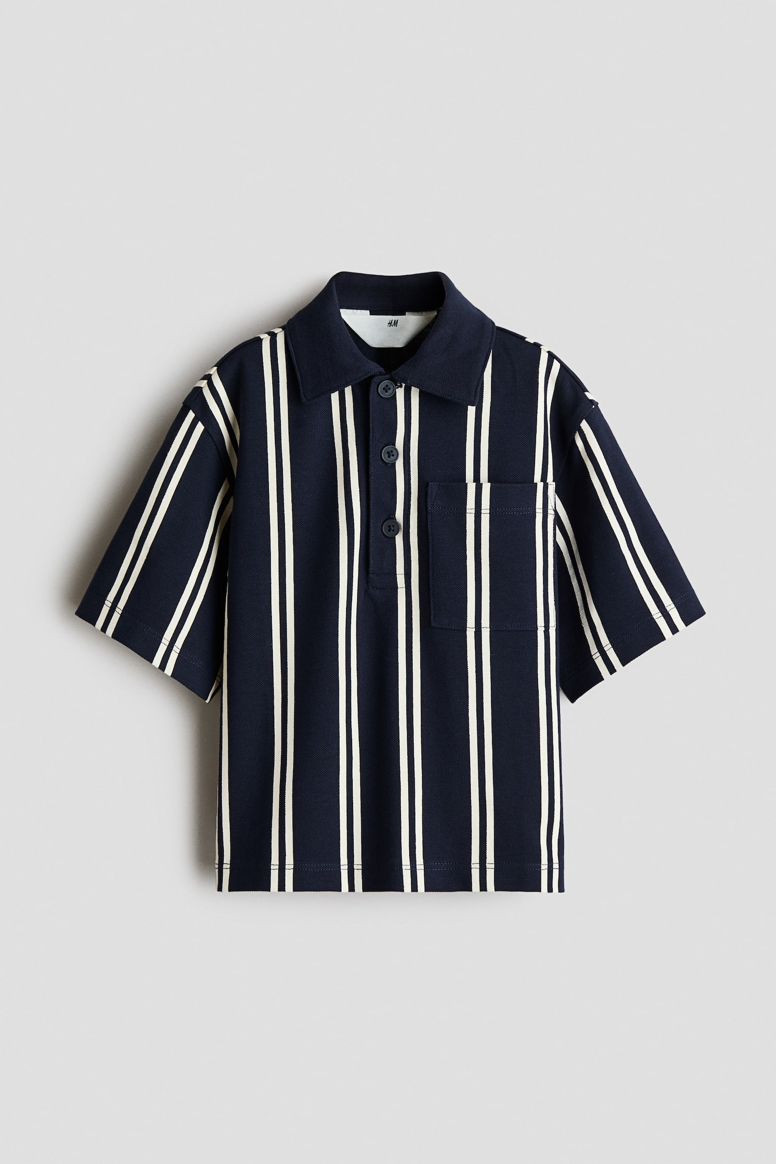 Áo polo cotton cá sấu - Màu xanh tím than/Kẻ/Màu đỏ đậm/Kẻ - 1