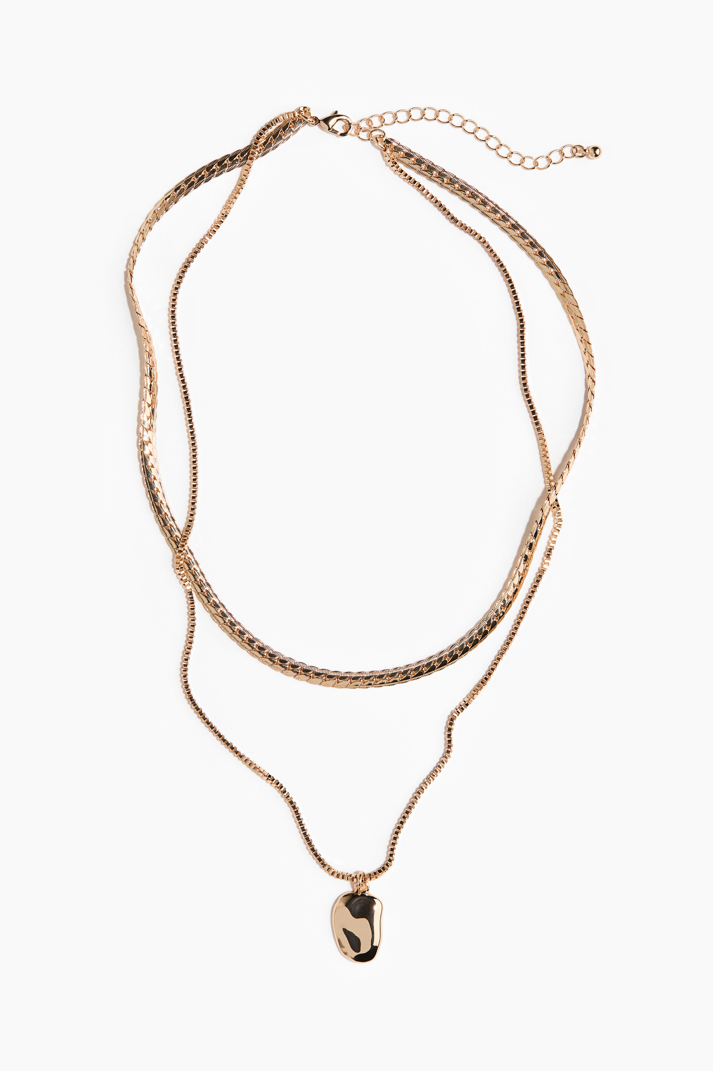 Two-strand necklace - Złocisty/Srebrzysty