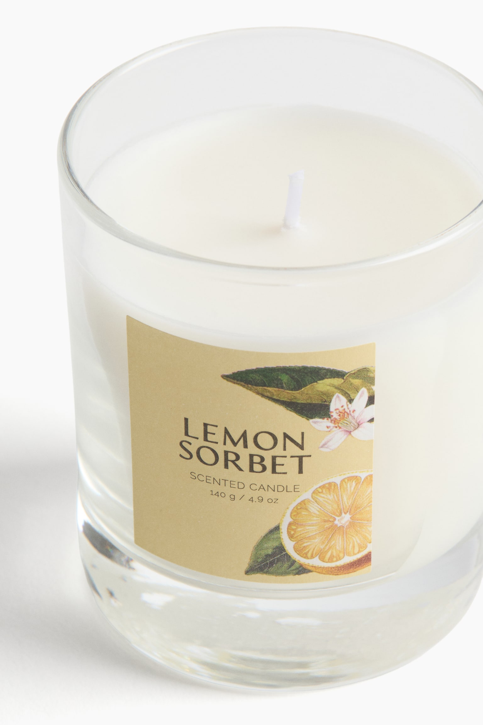 Scented candle in glass holder - Lemon Sorbet/Grapefruit Granita/Mandarin Gelato/Almond Macaron/Sugared Rhubarb - 3