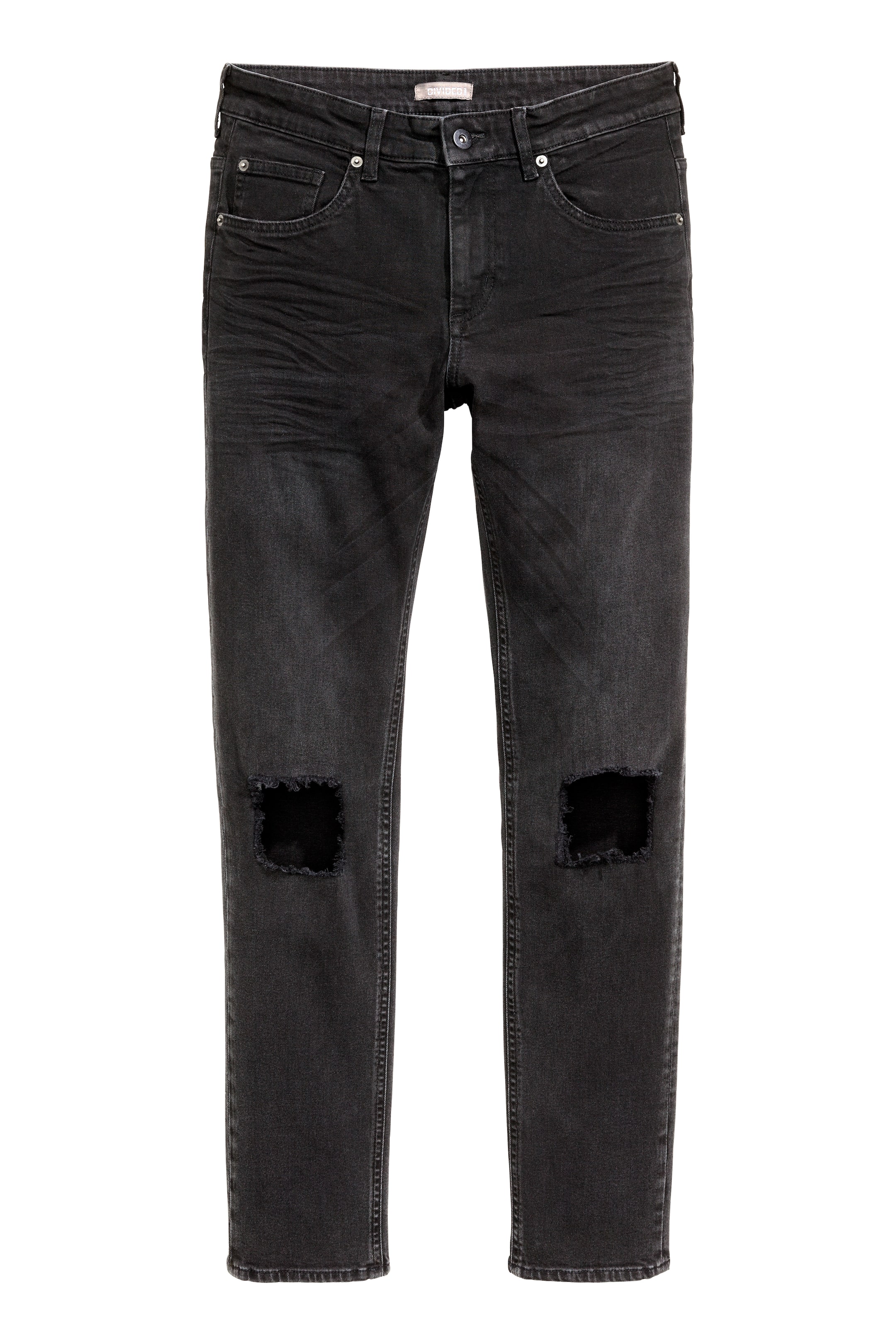 View larger image: Jean Effet usé Taille ajustée - Black denim - Men | H&M CA 1