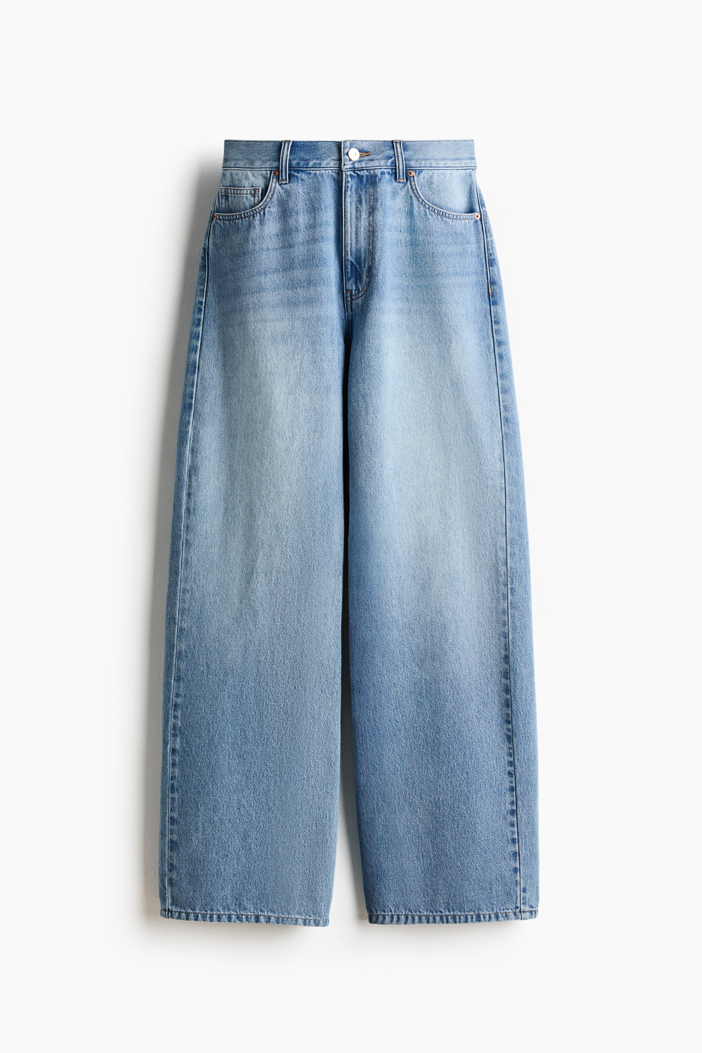 Barrel Regular Waist Jeans - Denimblau/Dunkles Denimblau