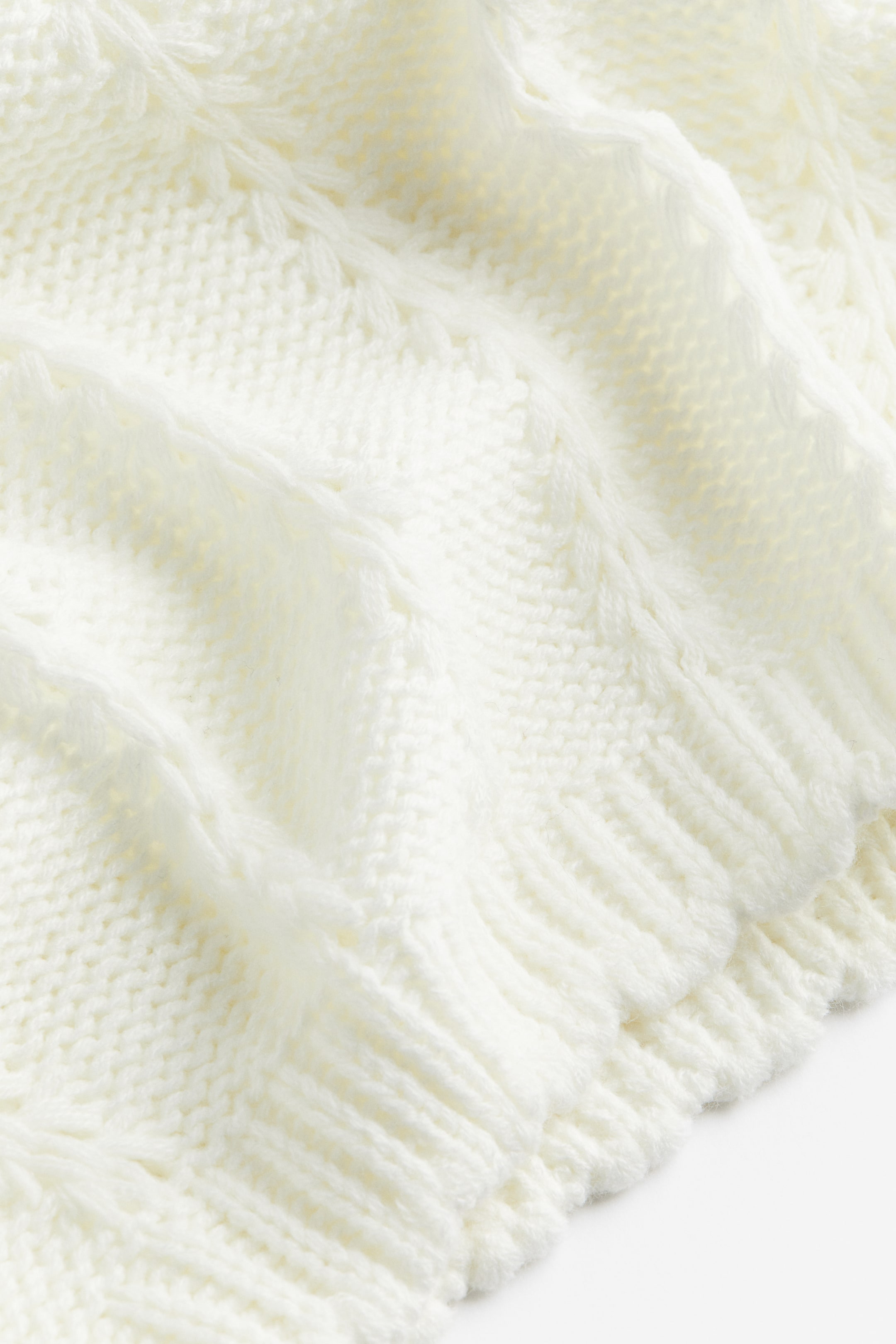 Textured-knit Puff-sleeved Top - Cream - Ladies | H&M US