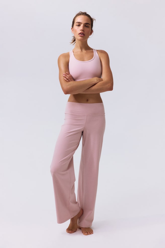 Wide-Leg Sports Leggings with SoftMove™ - Blush pink/Black/Warm brown/Dusty violet - 2