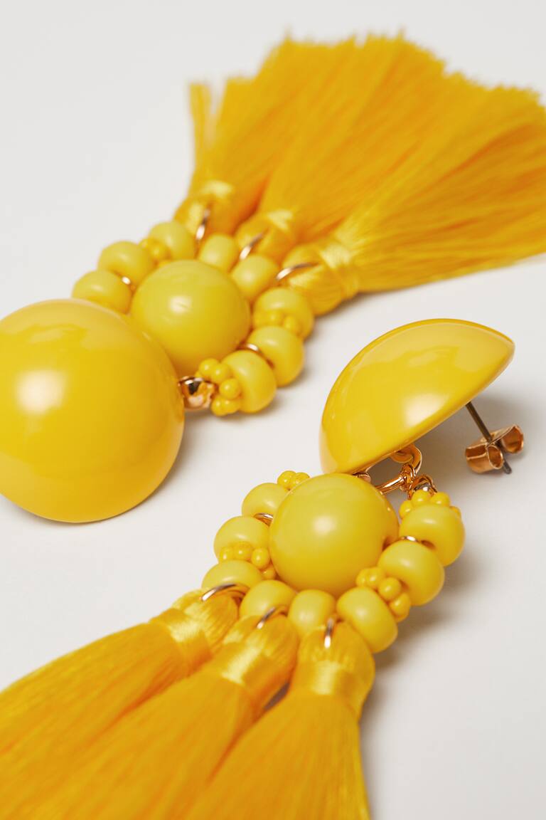 Forever 21 Tassel Earrings Large Earrings Yellow Ladies H&M IN