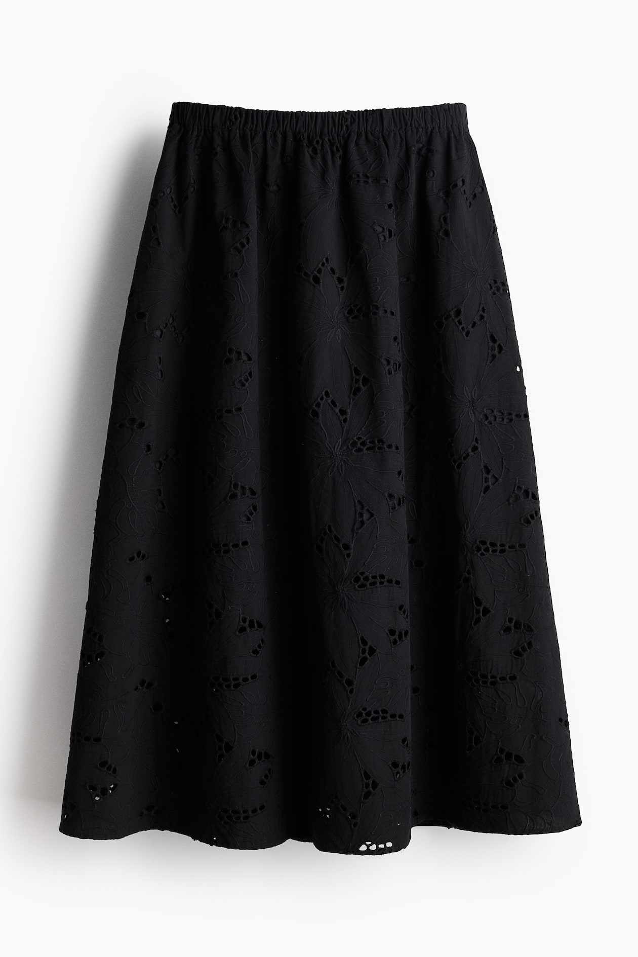 Broderie anglaise skirt Black Ladies H&M GB