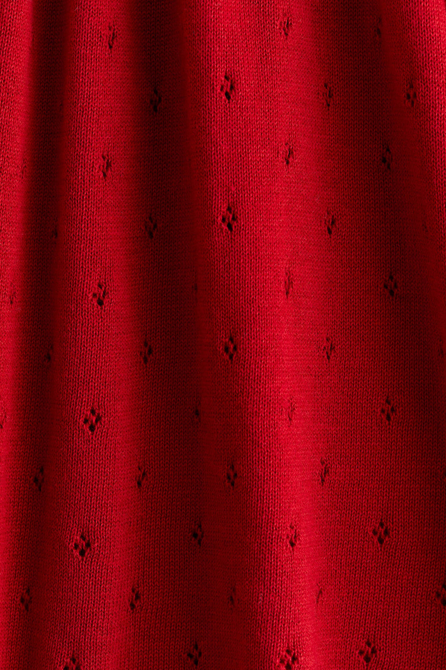 Vestido en tejido pointelle - Rojo/Beige claro - 2