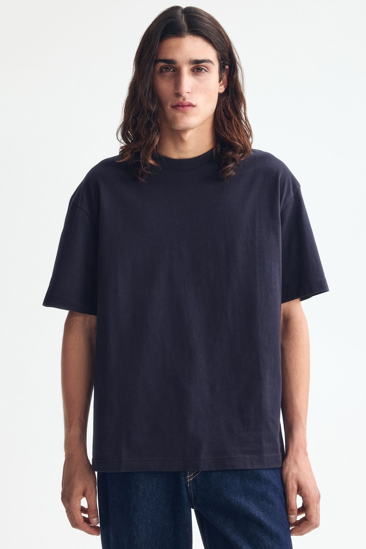 T-shirt Relaxed Fit - Blå/Hvid/Sort/Mørkegrå/Beige/Lyseblå/Lyslilla/Vinrød/Skovgrøn/Brun/Kakigrøn/Mørk blågrøn/Mørk blommelilla - 1