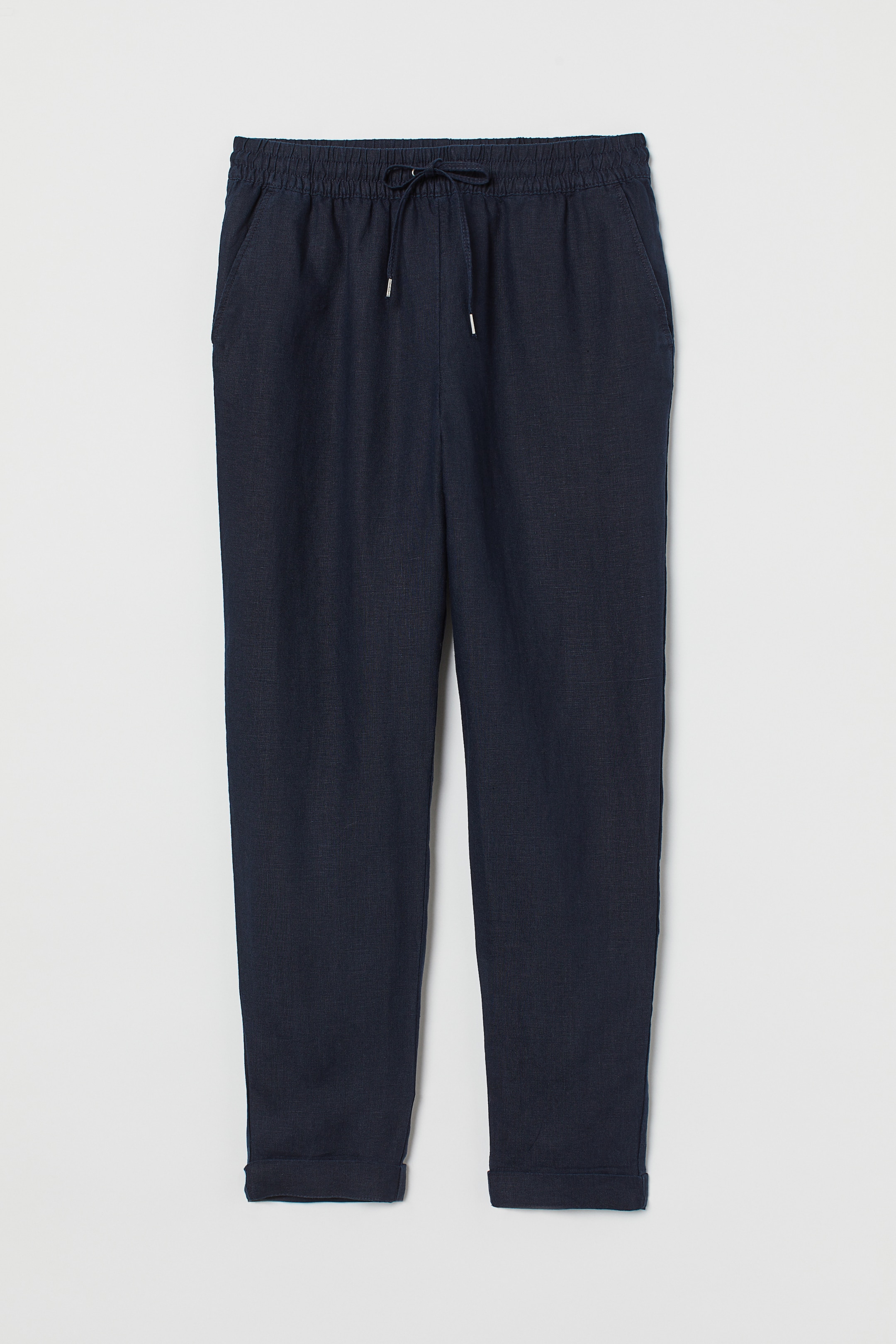 Zobacz większy obraz: Lniane joggersy - Ciemnoniebieski - ONA | H&M PL 1