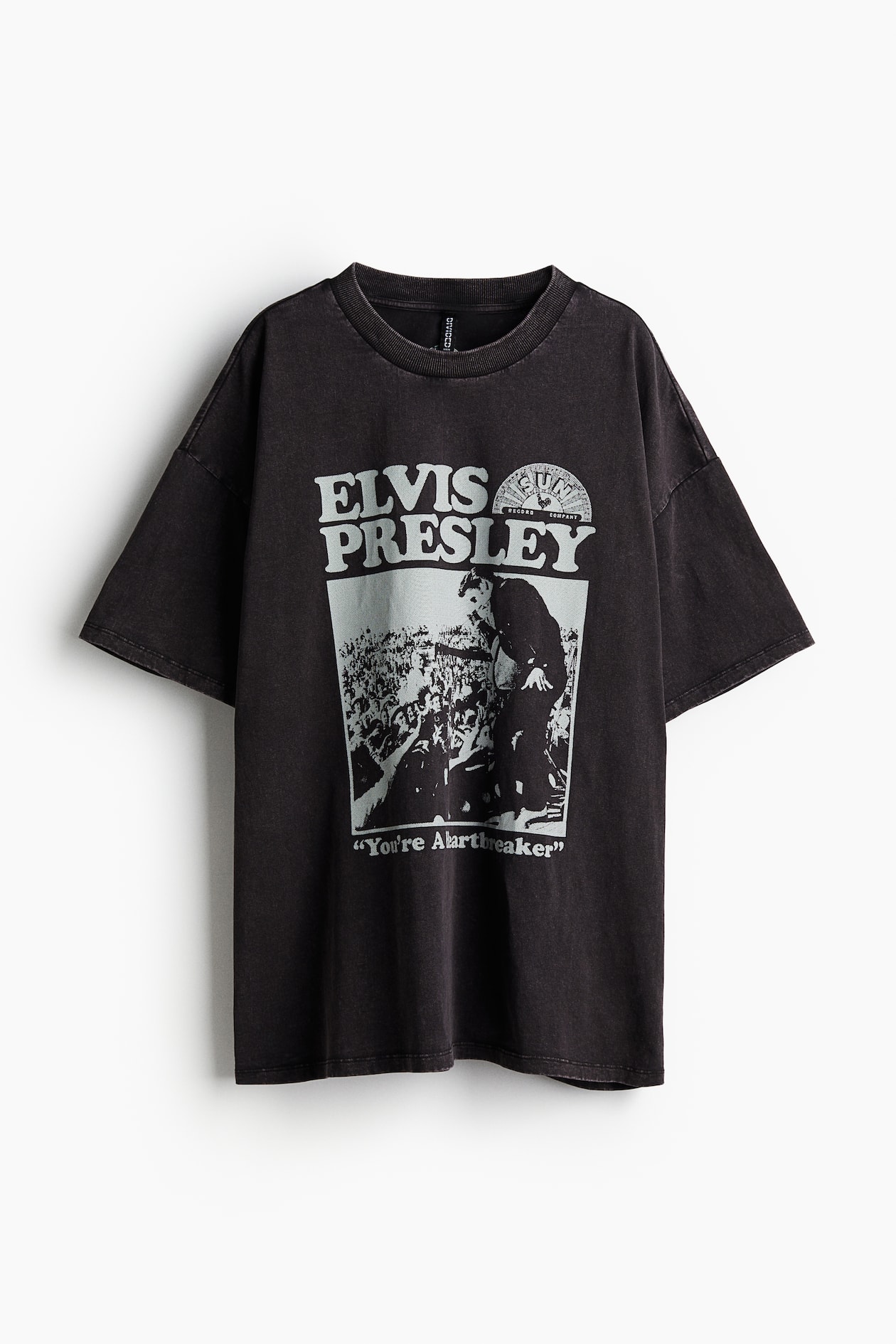オーバーサイズ プリントTシャツ - ブラック／Elvis Presley 
