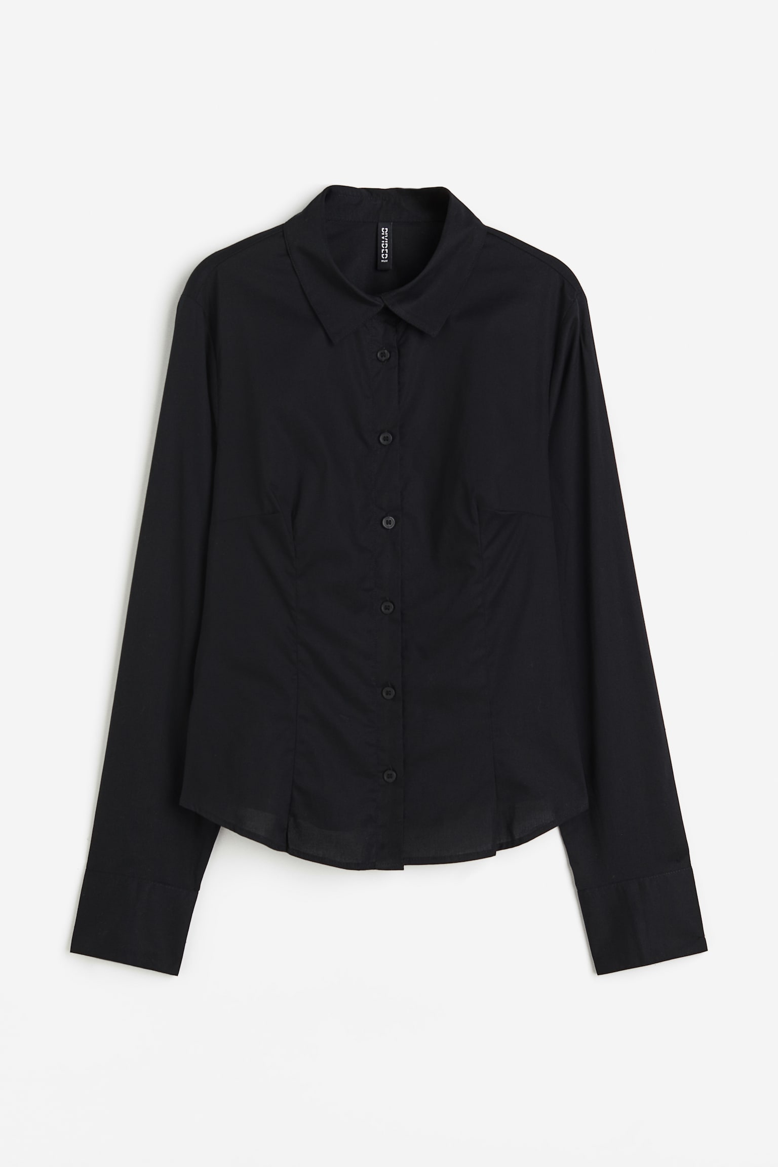 Fitted Poplin Shirt - Black/Grey/White - 1