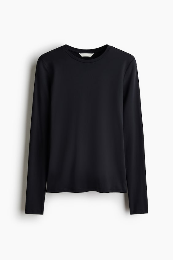 Женские топы H&M Long-sleeved Microfiber Top