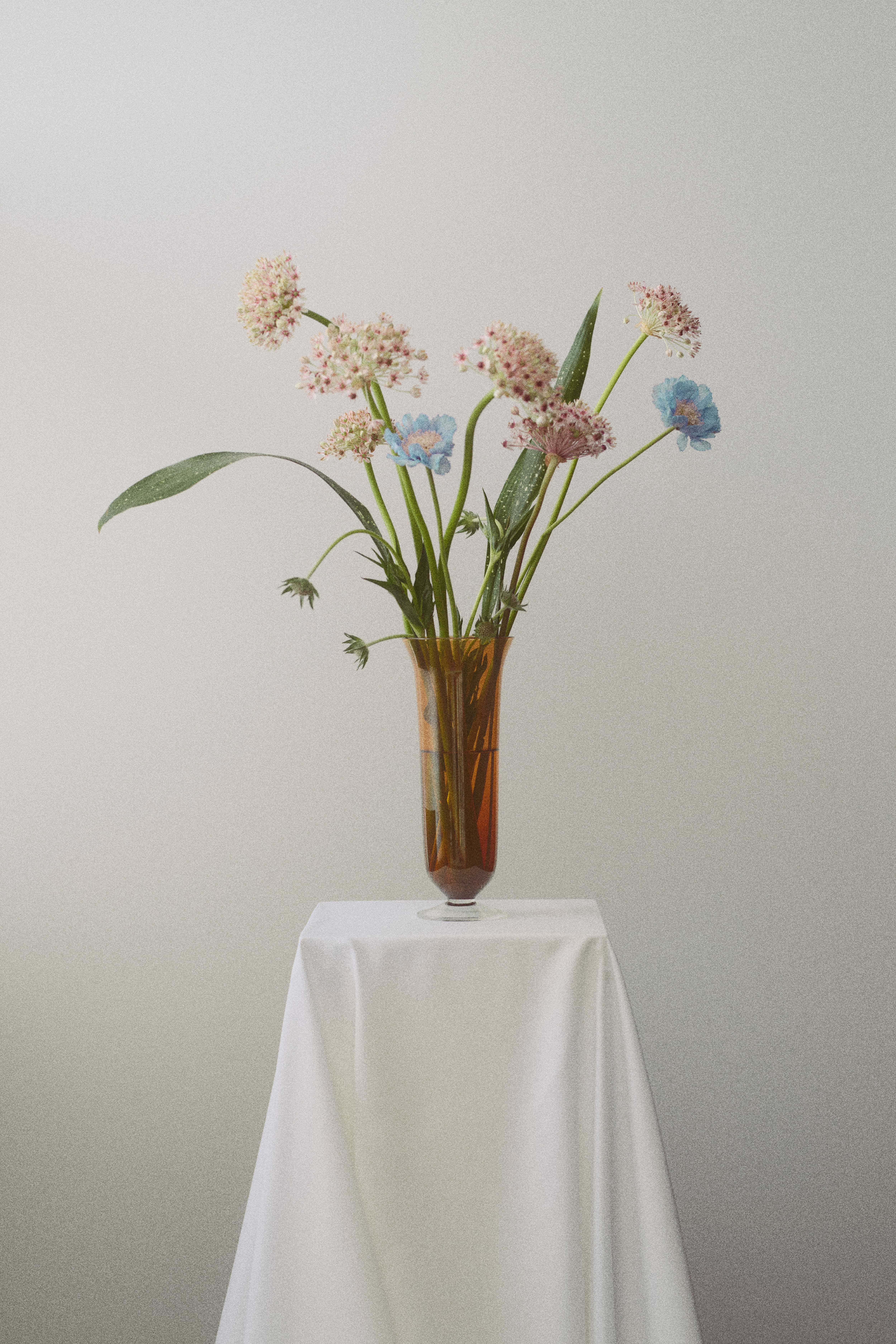 Tall Footed Glass Vase