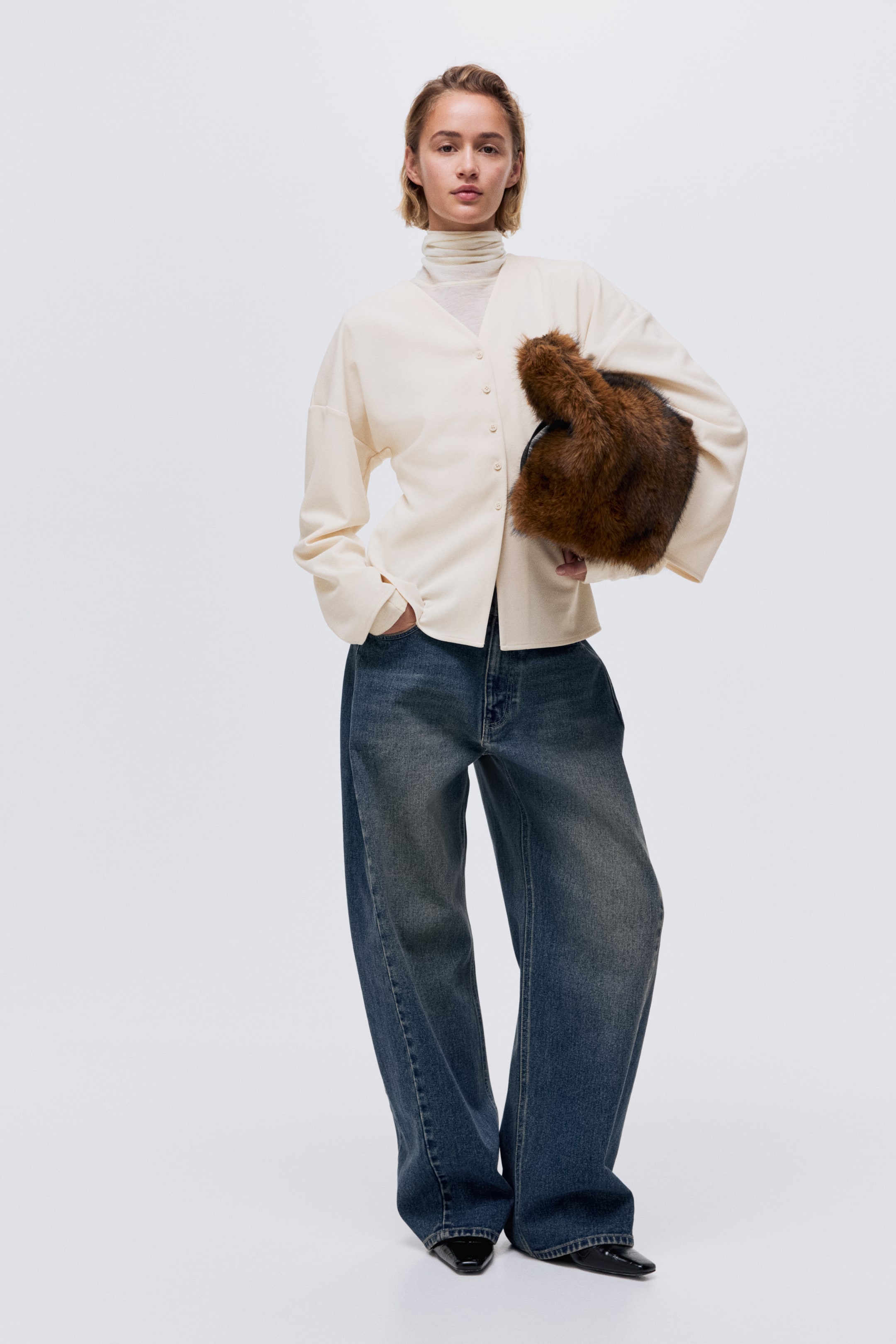 拡大画像を表示: フロントボタントップス - クリーム - レディース | H&M JP 1