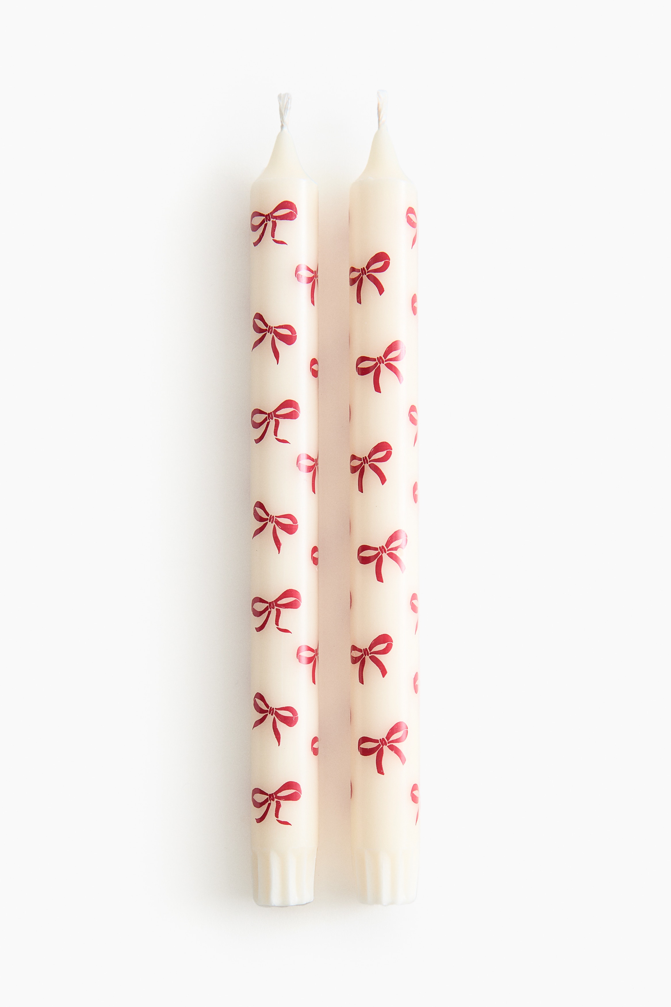 H&M Home  - 2-pack patterned candles - Red/Bows