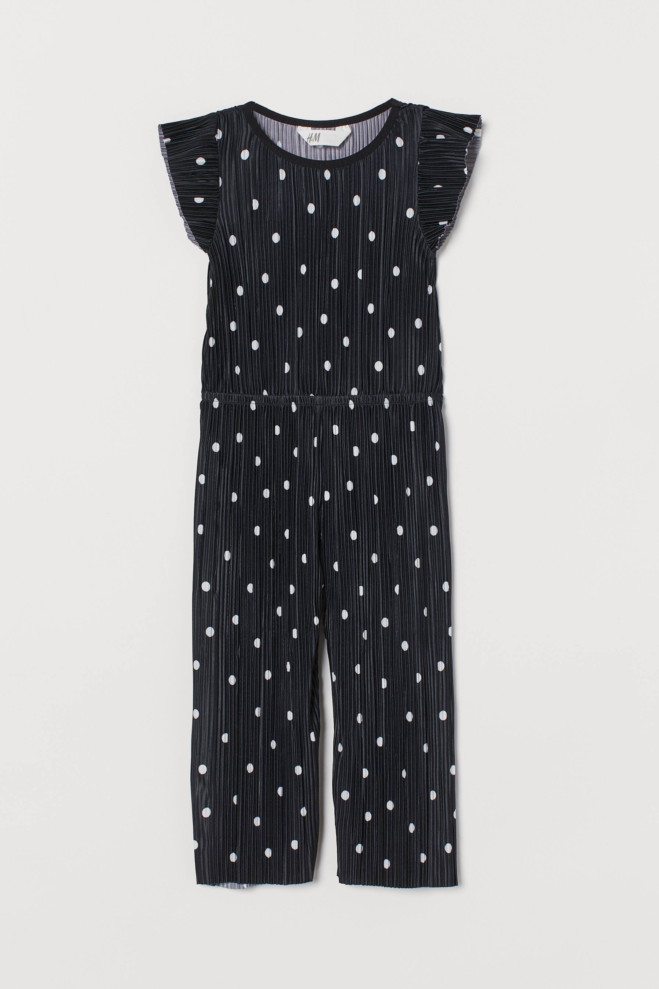 View larger image: Pleated jumpsuit - Black/Spotted - Kids | H&M 1