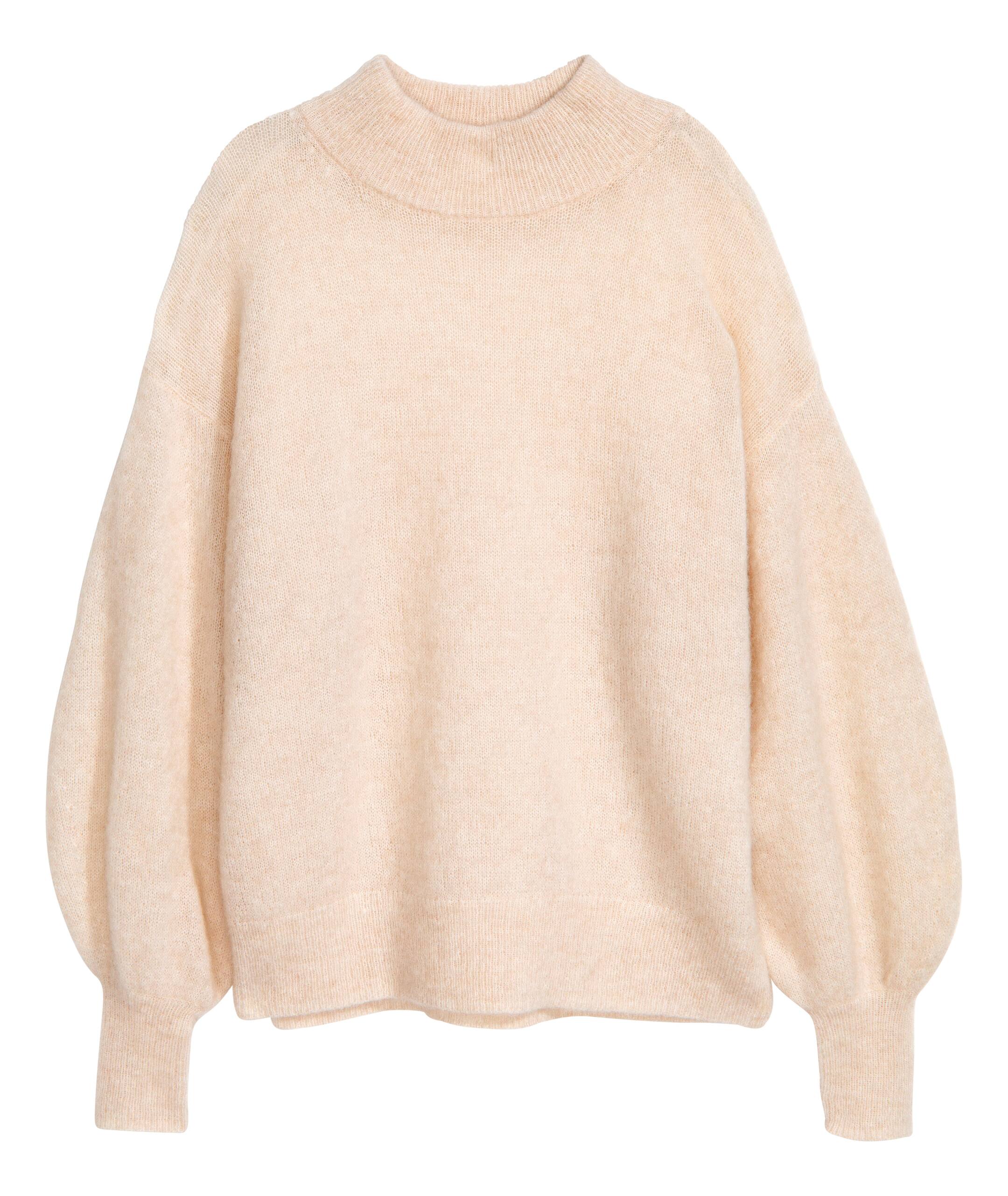 Visa större bild: Stickad tröja i mohairmix - Naturvit - DAM | H&M SE 1