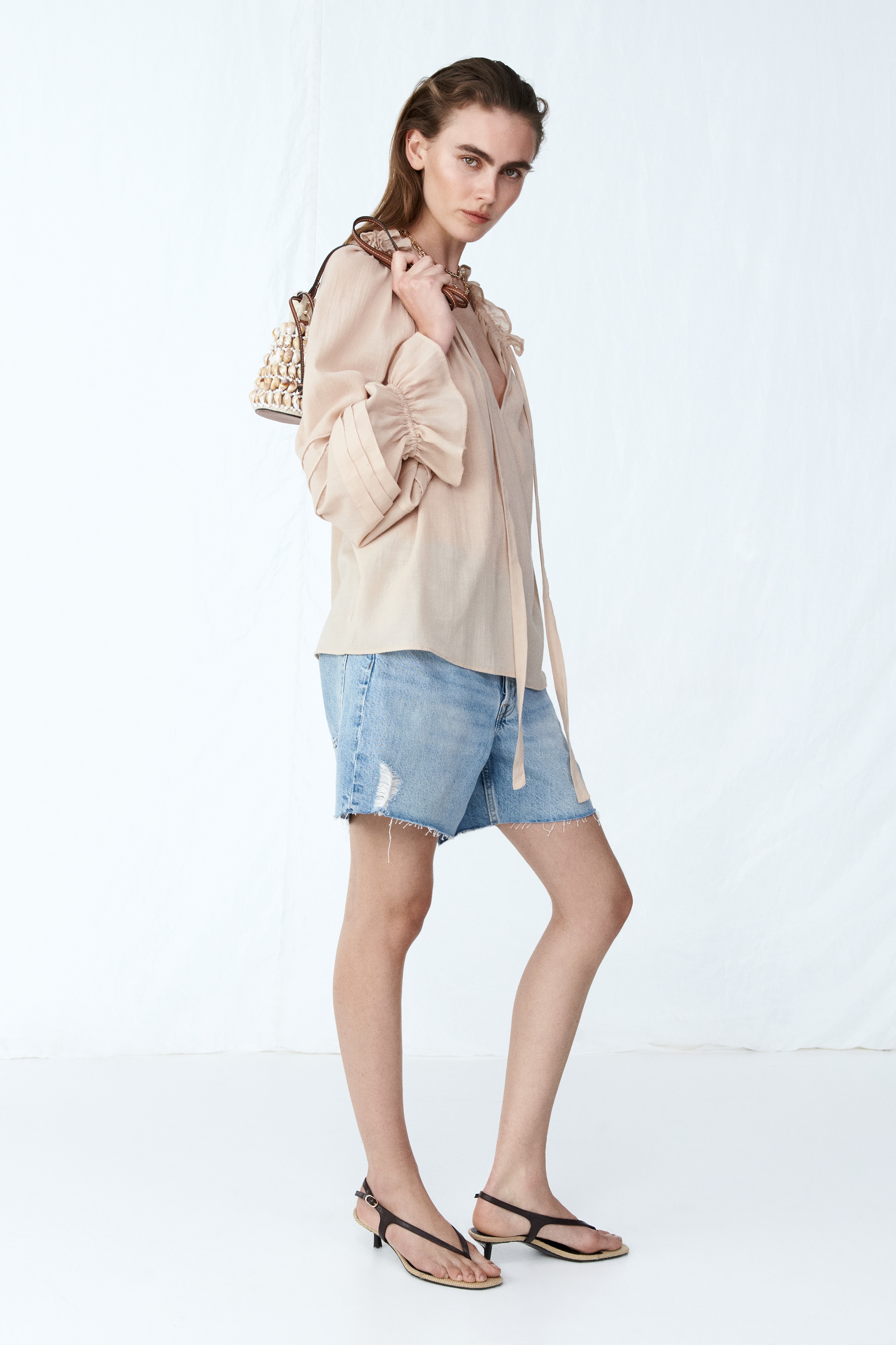 Raw-Edge Denim Shorts from H&M - $24.99