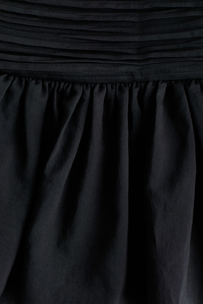 Minijupe à taille plissée-Noir - 2