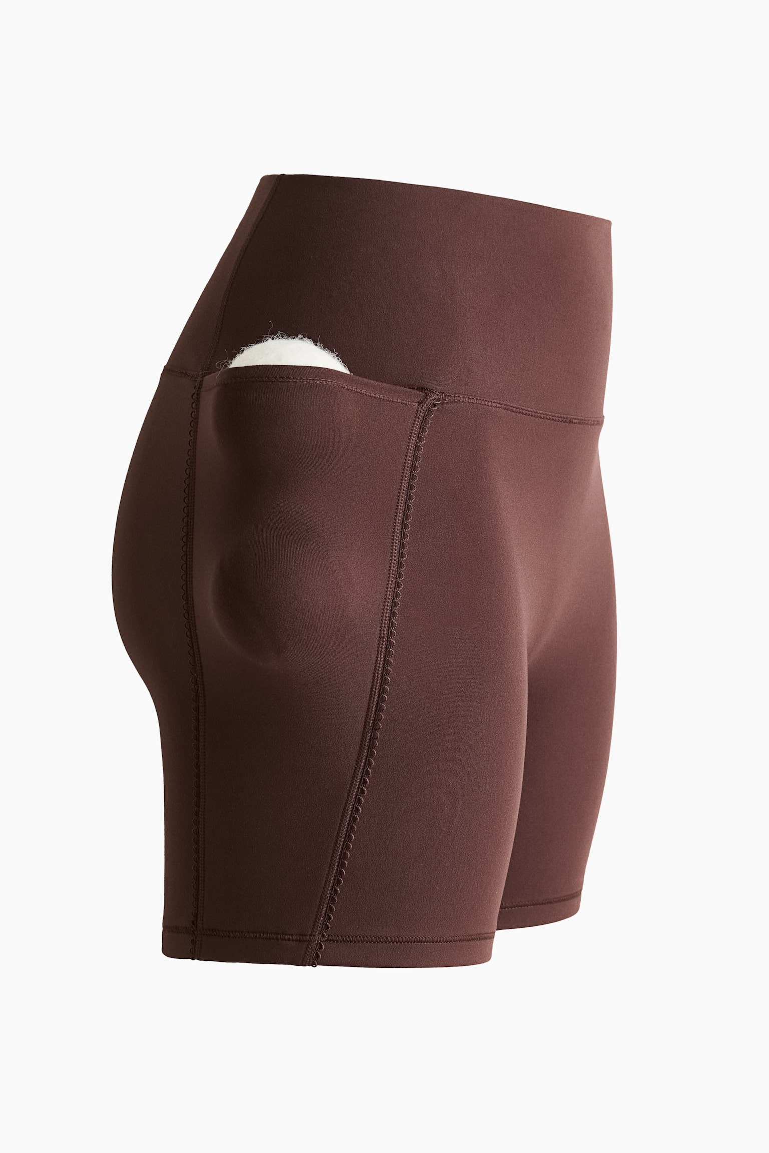 Женские шорты H&M Move Pocket Biker with SoftMove™, цвет: Тёплый коричневый — фото 7