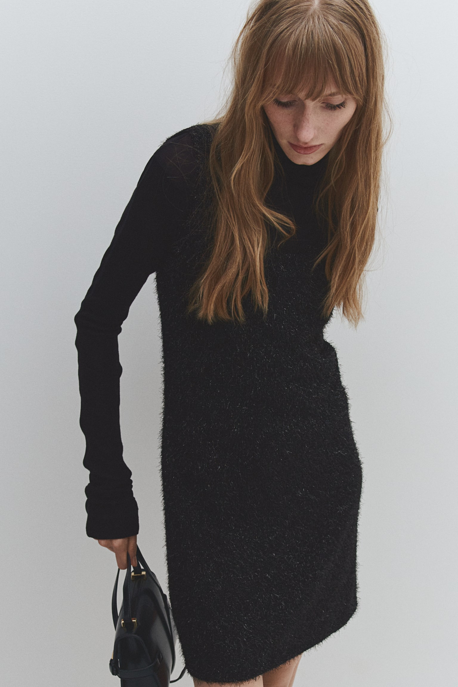 Glittery mini dress - Black - 3