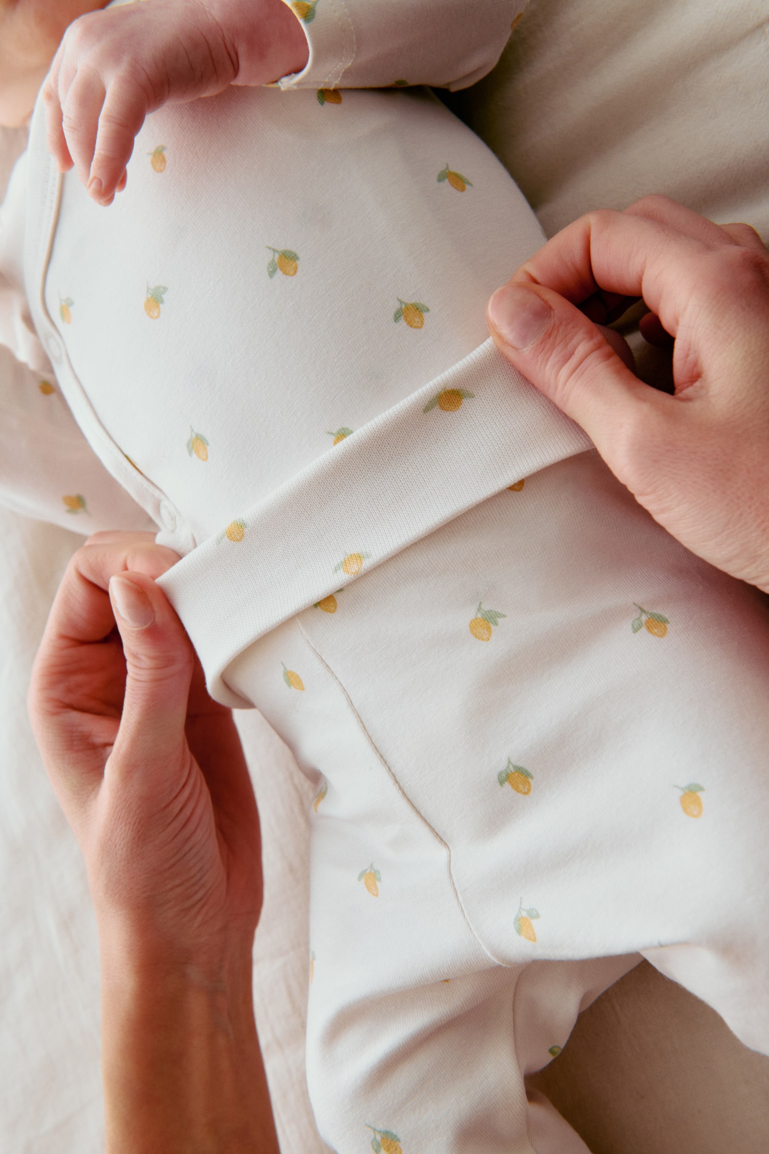 2-piece cotton set - Cream/Oranges/Cream/Cherries - 4