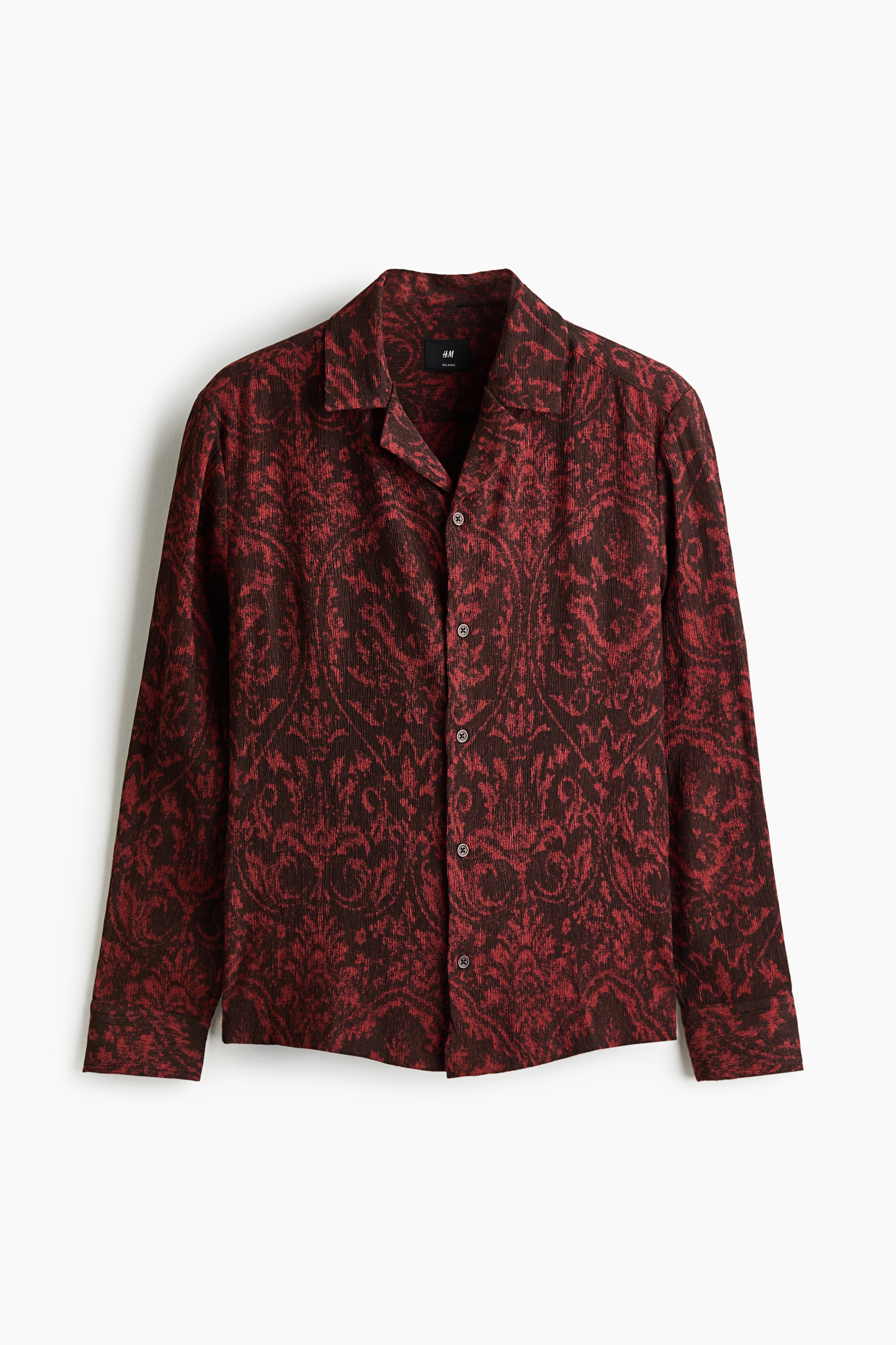 Relaxed Fit Resort shirt - Dark brown/Patterned/Light beige/Patterned