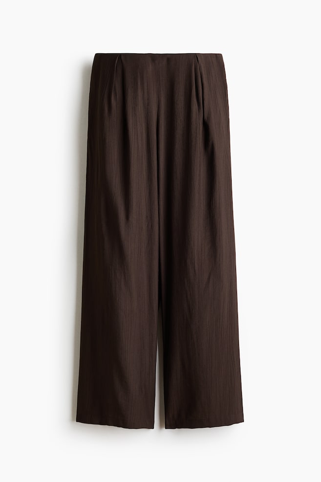 Crinkled Viscose-Blend Pants - Dark brown/Dark khaki green/Light beige - 1